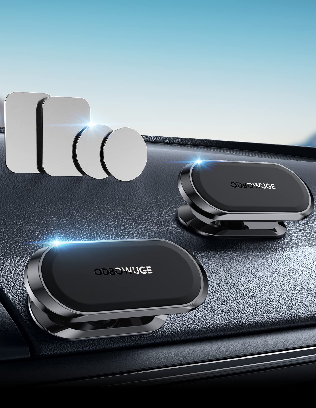 Odbowuge Magnetic Phone Holder For Car[2 Pack],Phone Holders For Your Car [Upgrade Magnet]  360 Rotation,Car Magnet Phone Mount Compatible With All Cell Phone