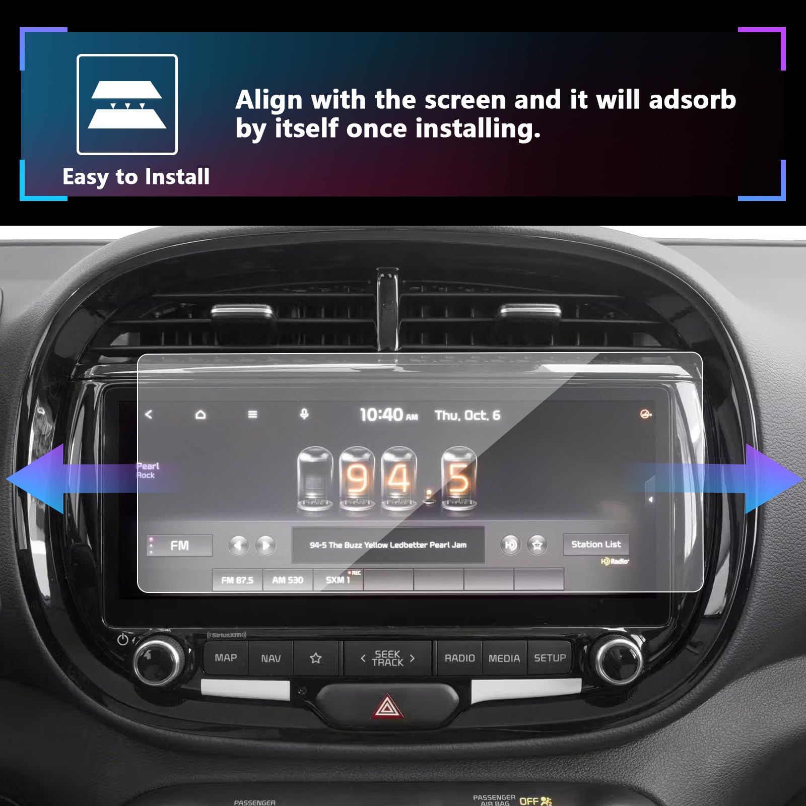 Sxcy For 2025 Kia Soul Screen Protector 10.25 Inch For 2022 2025 Kia Soul Screen Protector 25 Soul Accessories Touch Screen Protector [Ex/Gt Line/S] [Tempered Glass]