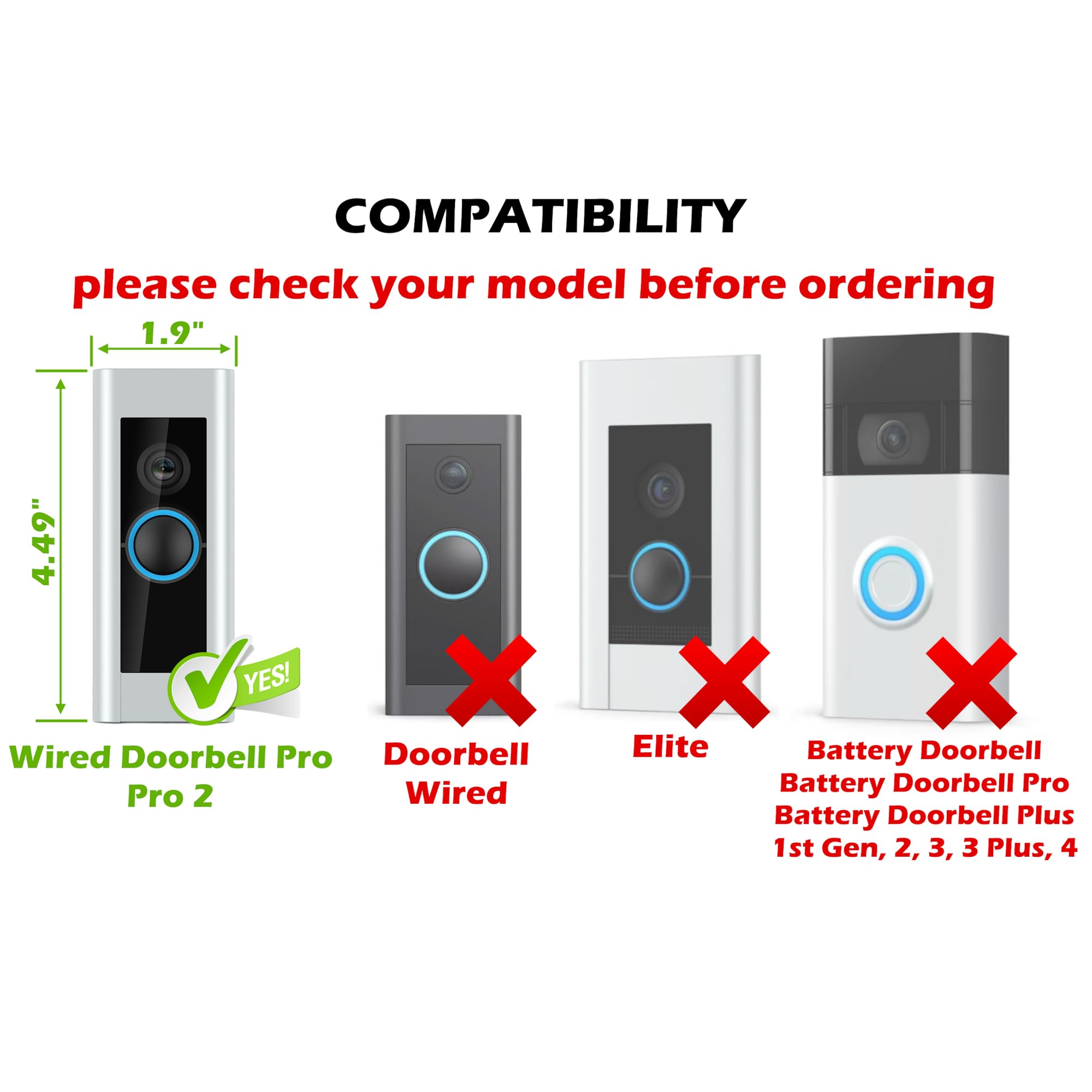 Mars Outpost | Cover Compatible With Ringpro & Pro2 Video Doorbell | Camera Protection From Rain Glare Light | Slim And Strong