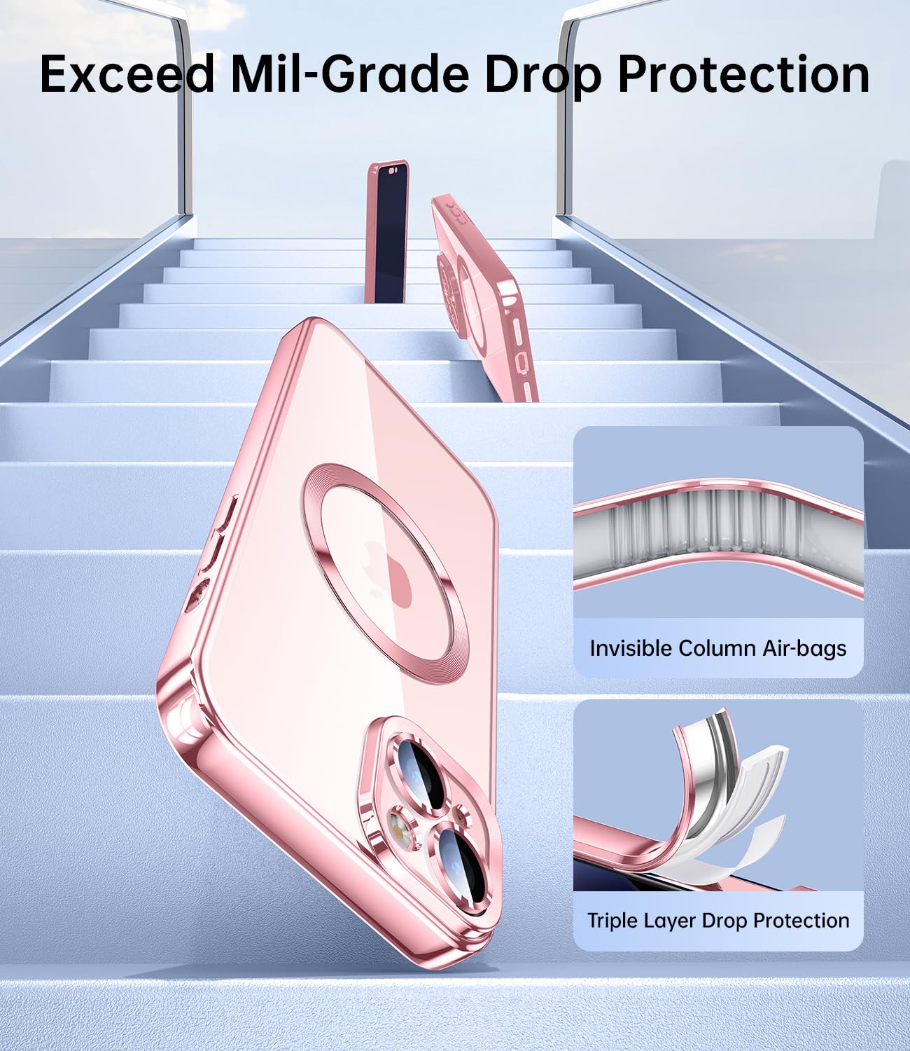 Jueshituo Magnetic Glossy For Iphone 15 Plus Case With Full Camera Protection [No.1 Strong N56 Magnets] [Military Grade Drop Pro