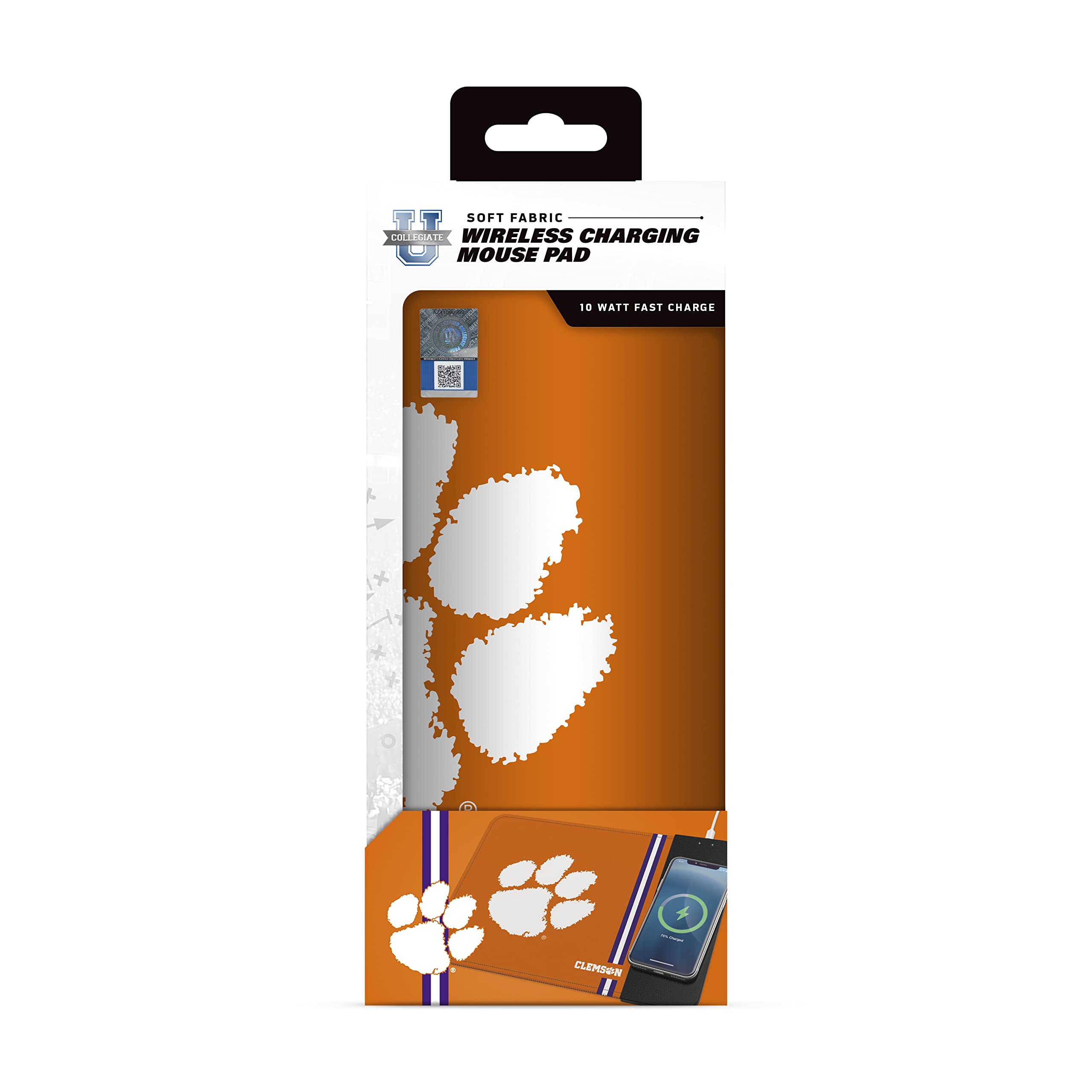 Soar Ncaa Wireless Charging Mouse Pad, Clemson Tigers