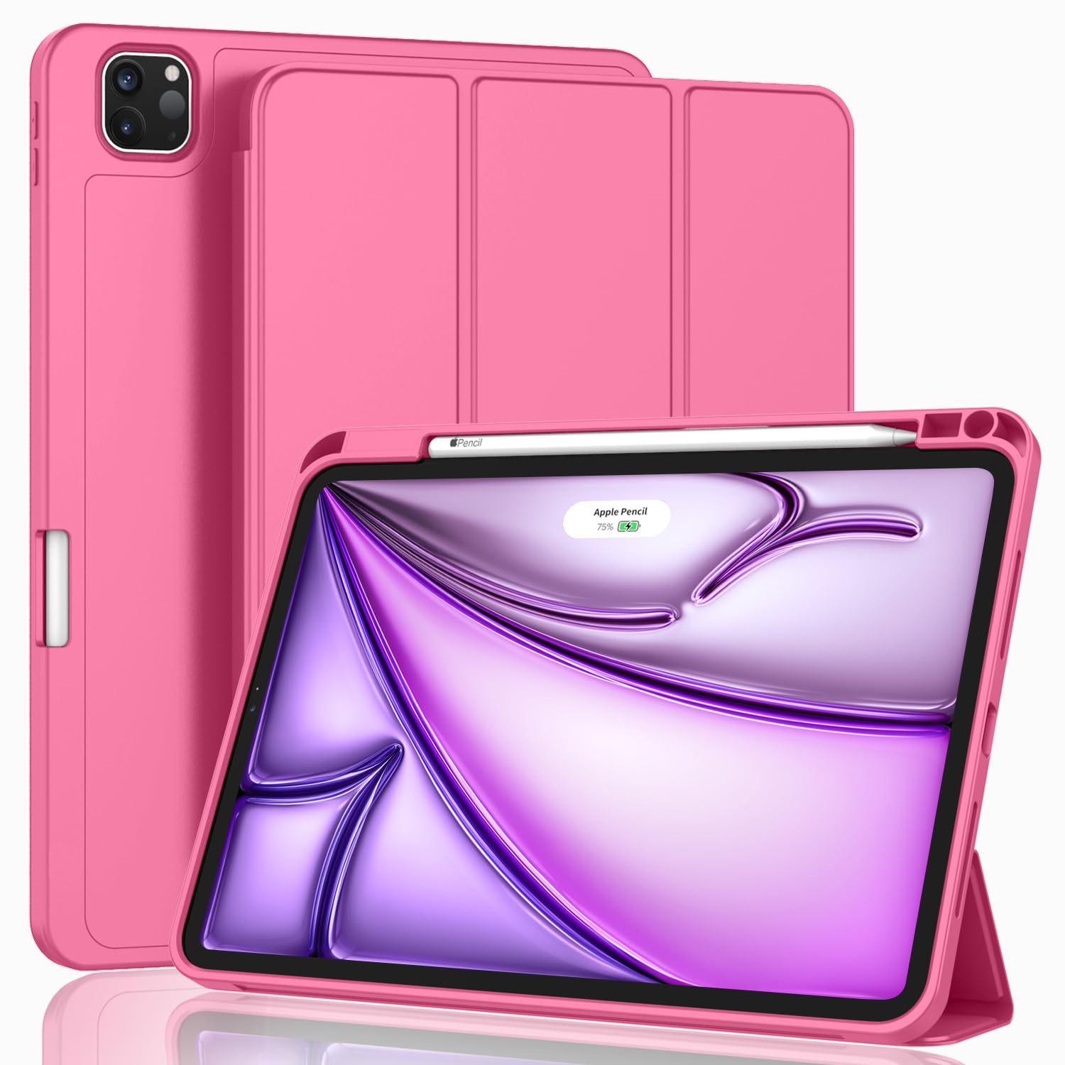 Zryxal New Ipad Air 13 Inch Case M2 2024 With Pencil Holder, Smart Ipad Case [Support Pencil Pro And Pencil(Usb C)], Support Tou