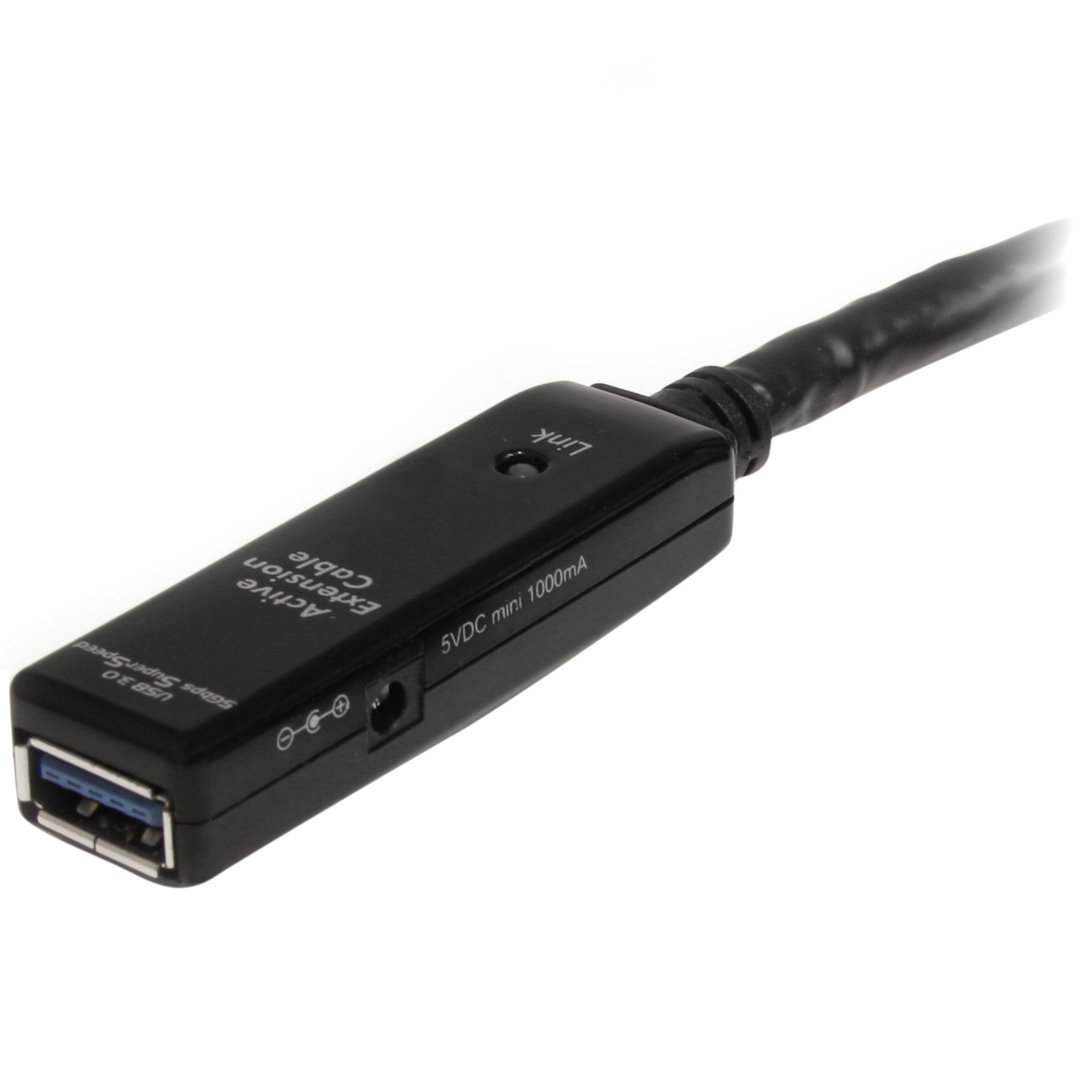 Startech.Com 16.4Ft Active Usb 3.0 Extension Cable With Ac Power Adapter   Shielded   Male To Female Usb Usb 3.1 Gen 1 Type A (5