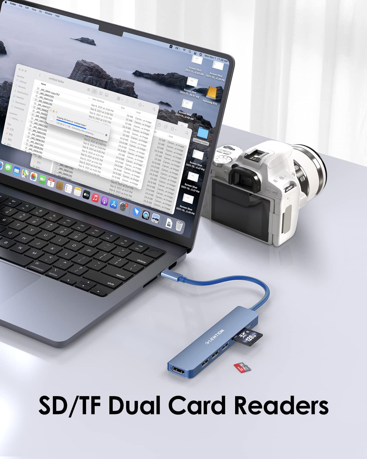 Lention Usb C Hub With 100W Charging, 4K Hdmi, Dual Card Reader, Usb 3.0 & 2.0 Compatible 2023 2016 Macbook Pro, New Mac Air/Sur