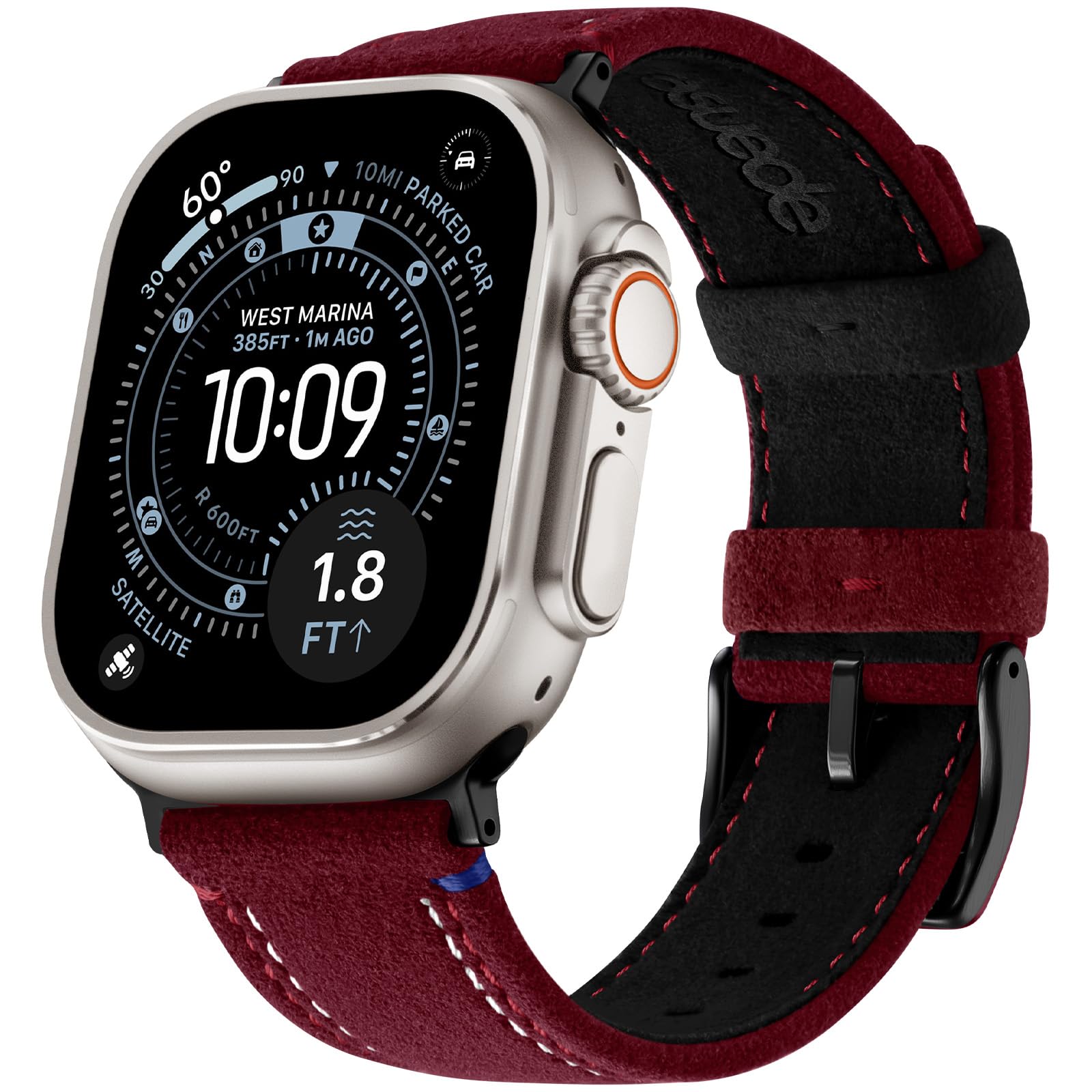 Bandletic Suede Leather Band Compatible with Apple Watch Ultra 3 2 1 Band 49mm for Men Women, Soft Retro Strap for iWatch Series