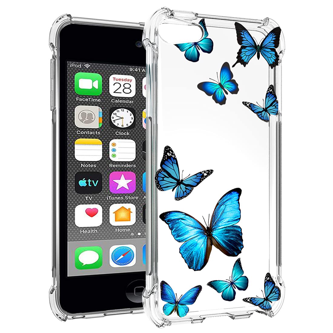 Tothedu Phone Case For Ipod Touch 7/Ipod Touch 6/Ipod Touch 5 Case For Girls, Clear Slim Shockproof Pattern Soft Flexible Tpu Ba