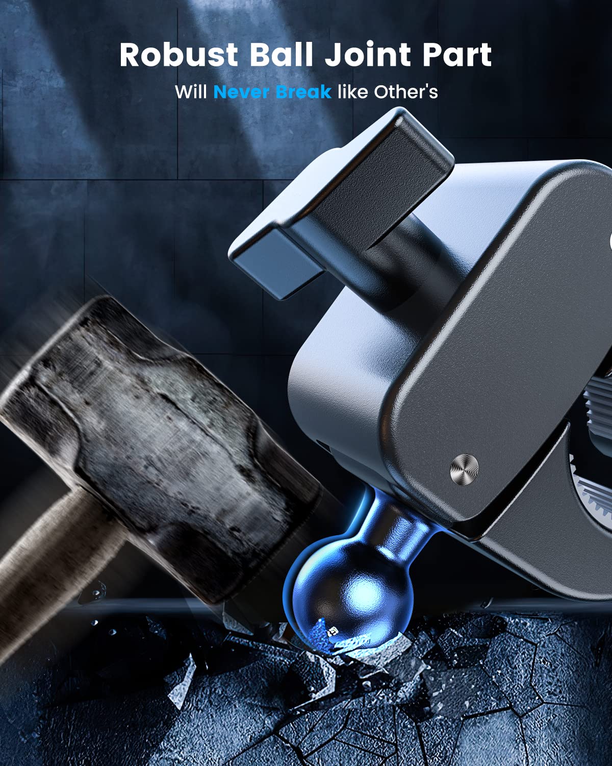 Joyroom Motorcycle Phone Mount, [1S Auto Lock][100Mph Military Anti Shake] Bike Phone Holder For Bicycle, [10S Quick Install] Ha