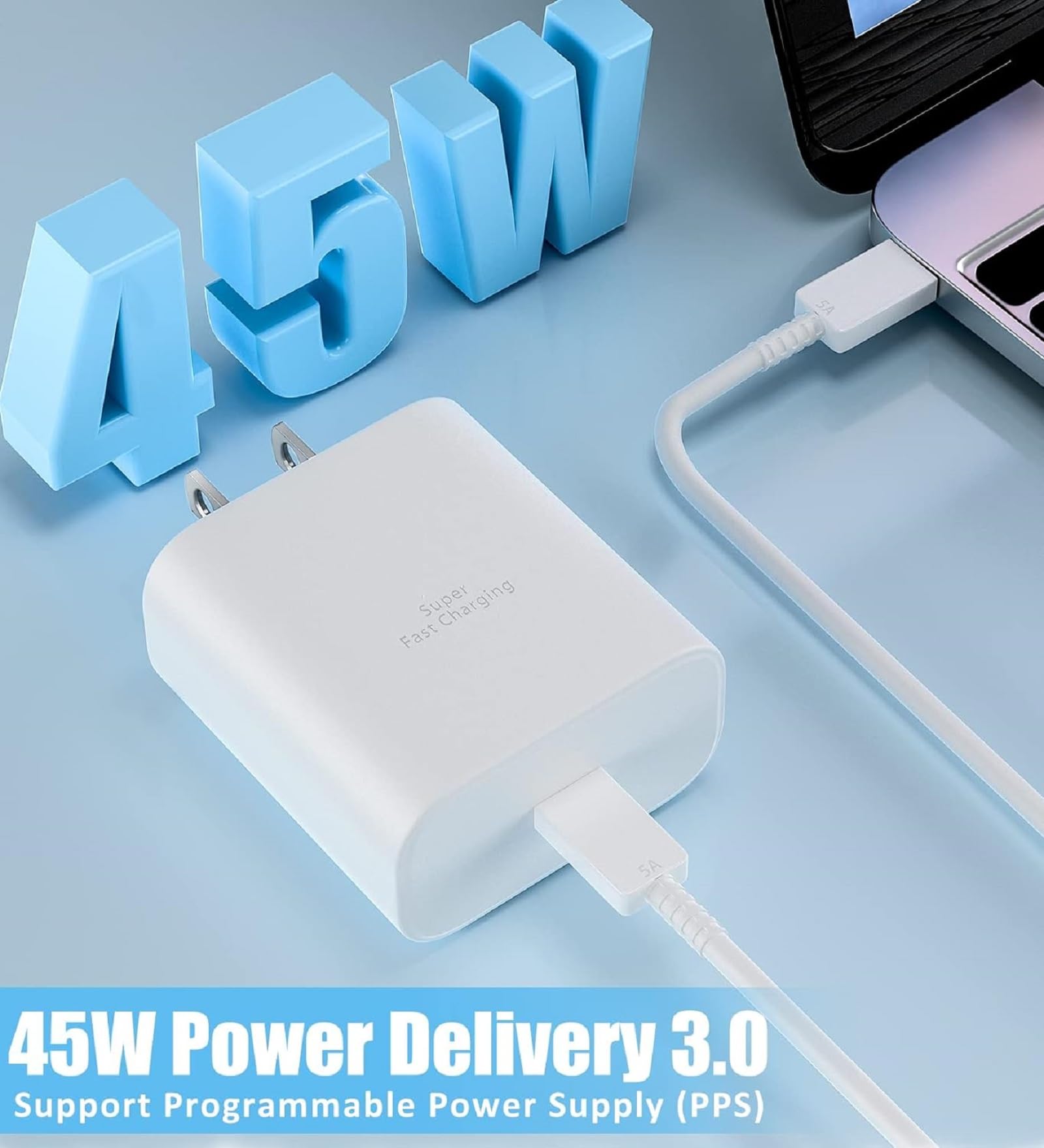 Samsung S23 S24 Ultra Super Fast Charger 45W Usb C Super Fast Charging Wall Charger Block With 6Ft Type C Charger Cable For Sams