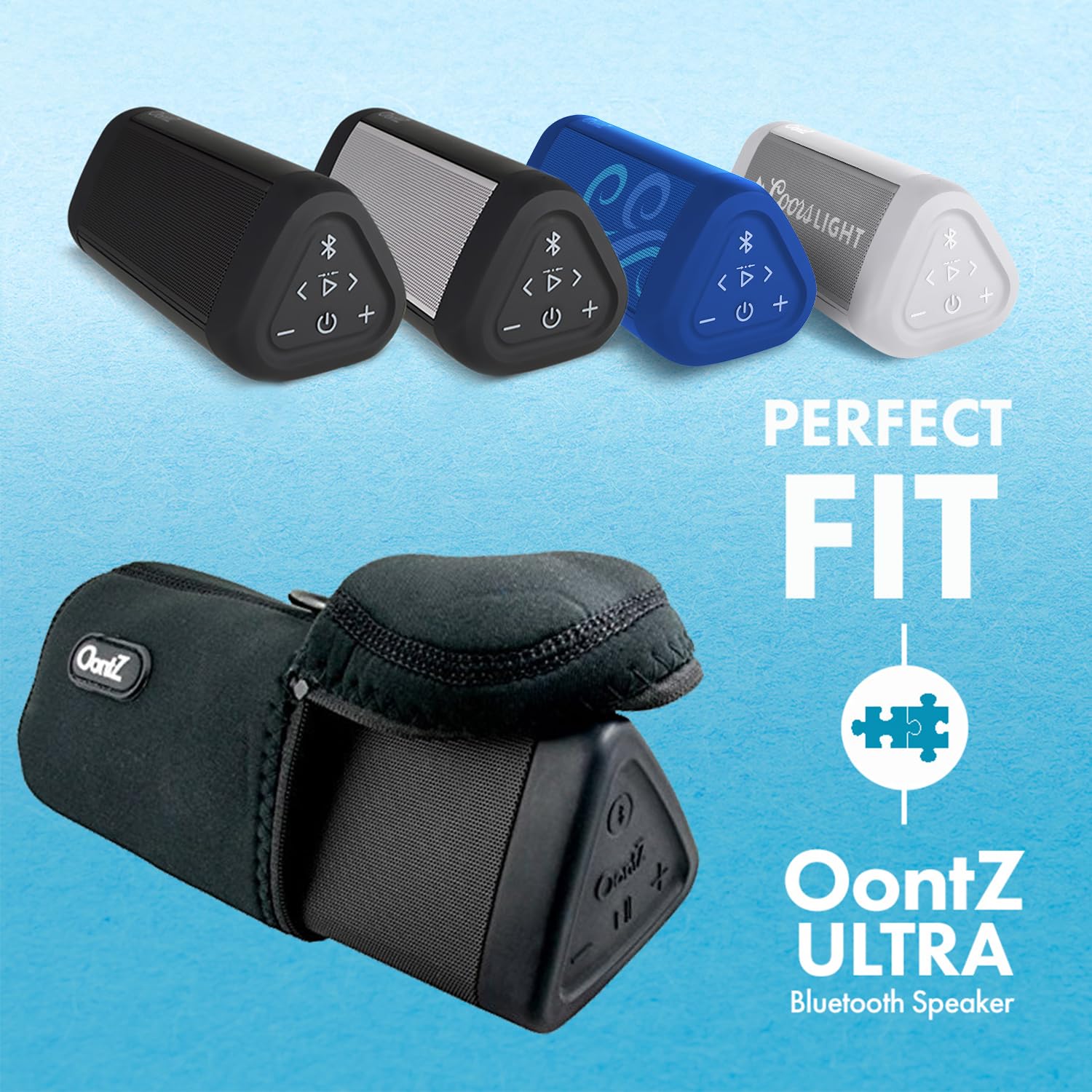 Portable Speaker Carry Case - Fits Oontz Angle 3 Ultra Speakers - Soft Case With Interior Cable Storage And Aluminum Carabiner B