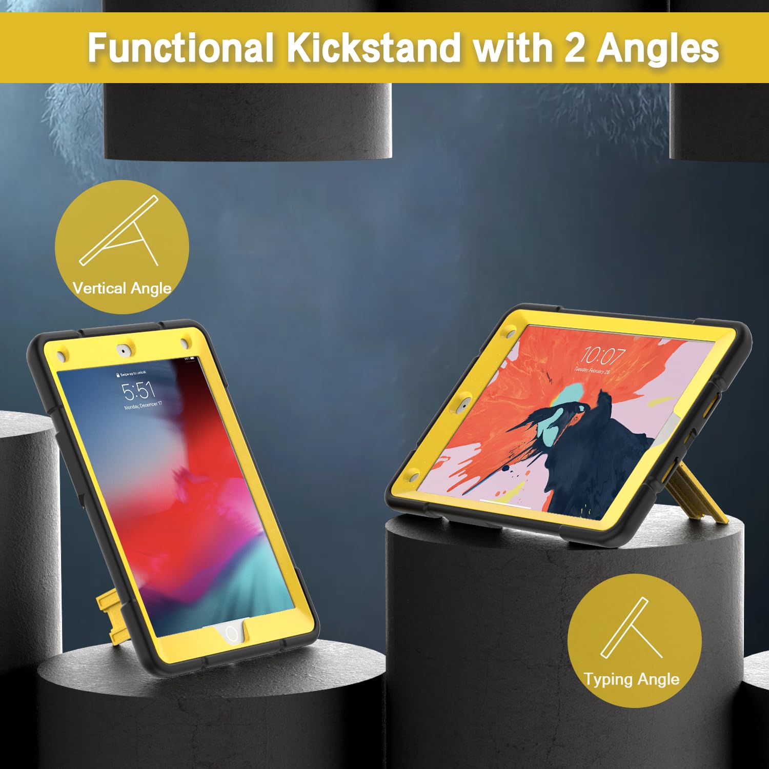 Yimikol For Ipad 6Th/ 5Th Generation Case 2018/ 2017, Ipad Air 2 Case 2014, Ipad 9.7  Case, Heavy Duty Shockproof Rugged Prote