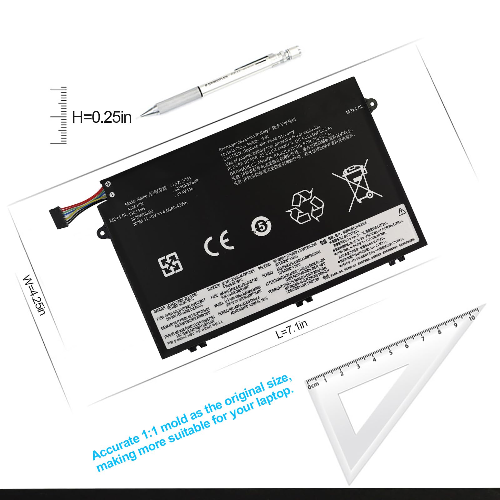 L17L3P51 L17C3P51 01Av445 Battery Compatible With Thinpkad E480 E490 E485 E495 E580 E585 E590 E595 E14 E15 1St Gen (2019) Series
