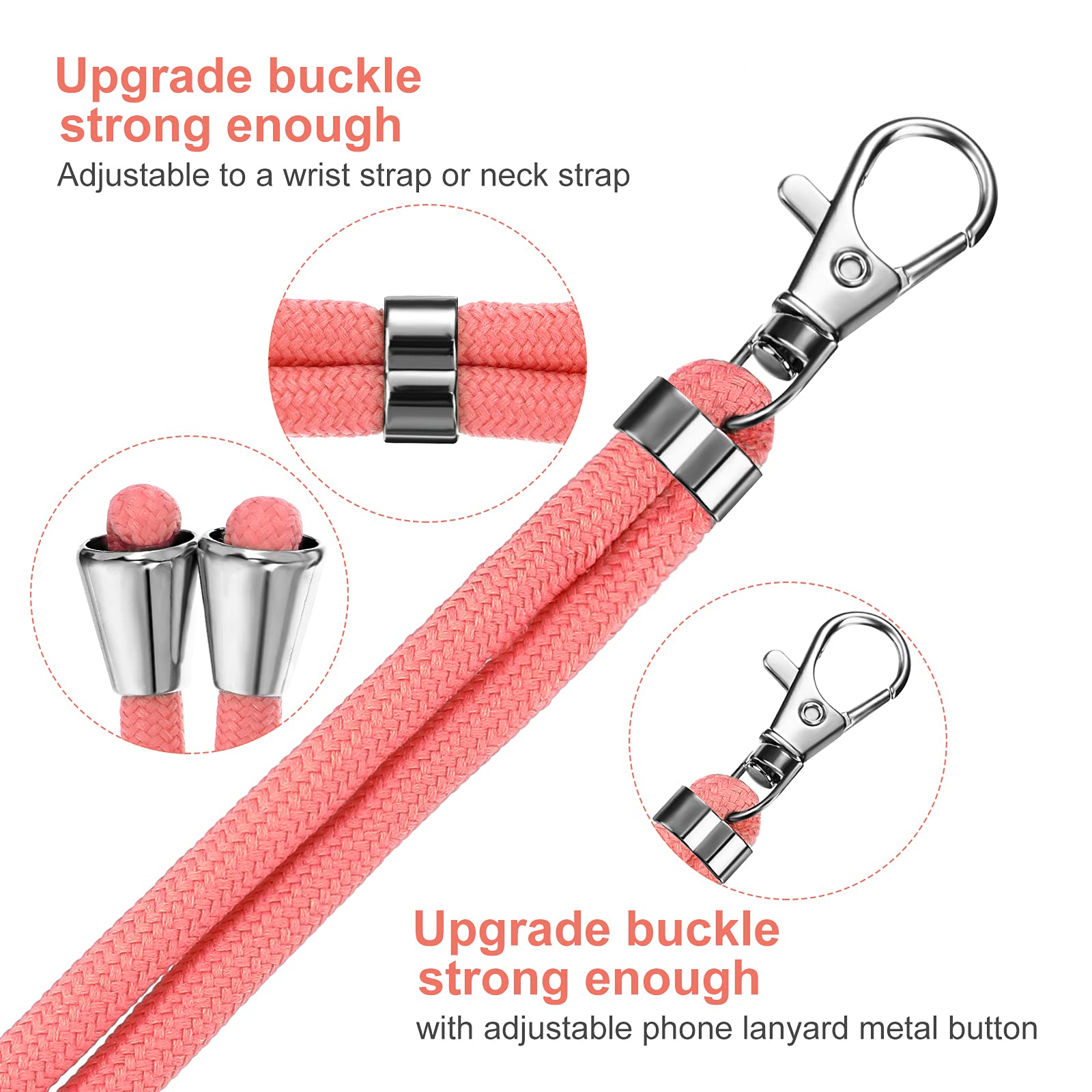 4 Pieces Universal Cell Phone Lanyard Crossbody Adjustable Nylon Phone Lanyard For Around Neck For Most Phones (Red Color Series