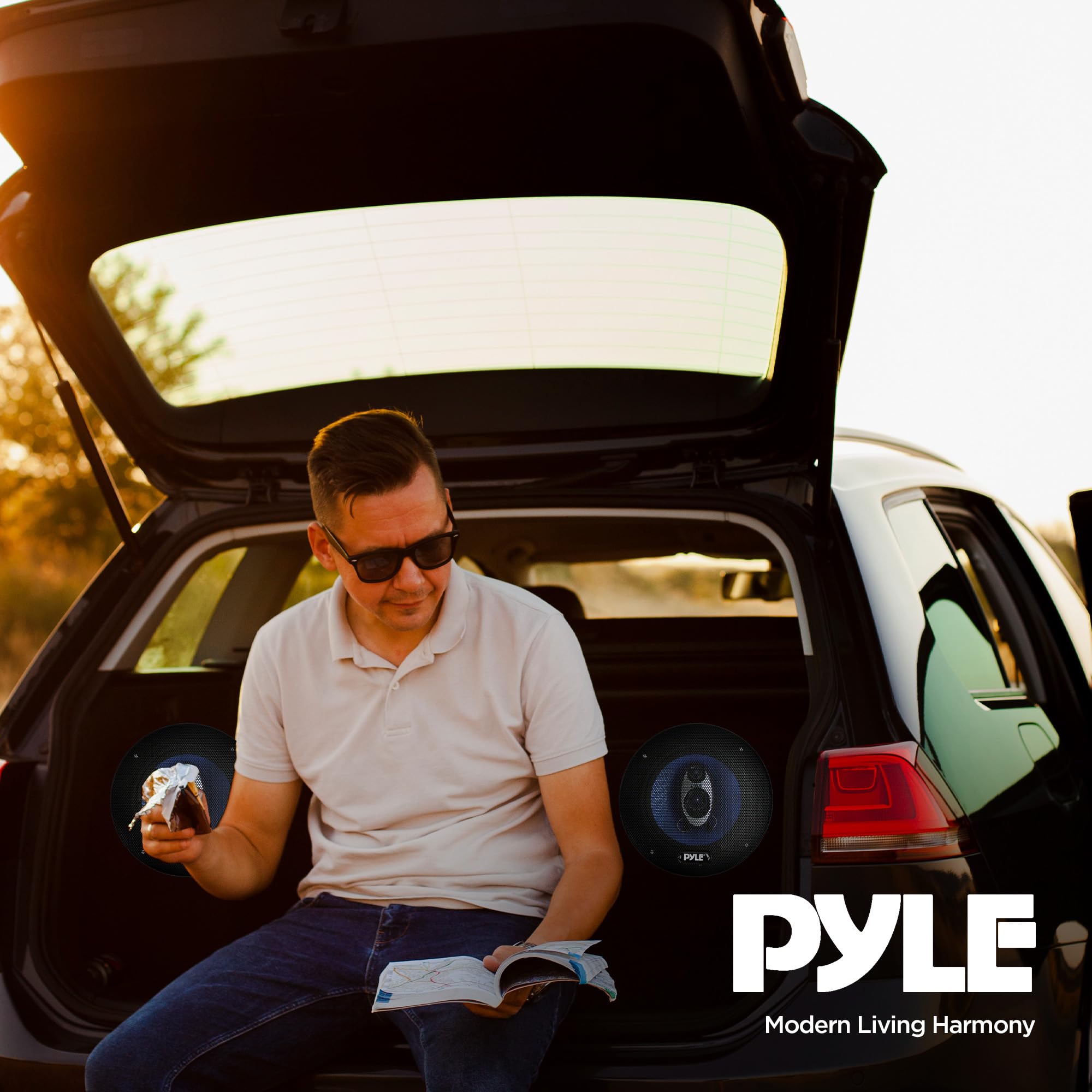 4 New Pyle Pl63Bl 6.5 720 Watt 3-Way Car Audio Coaxial Speakers Blue Stereo