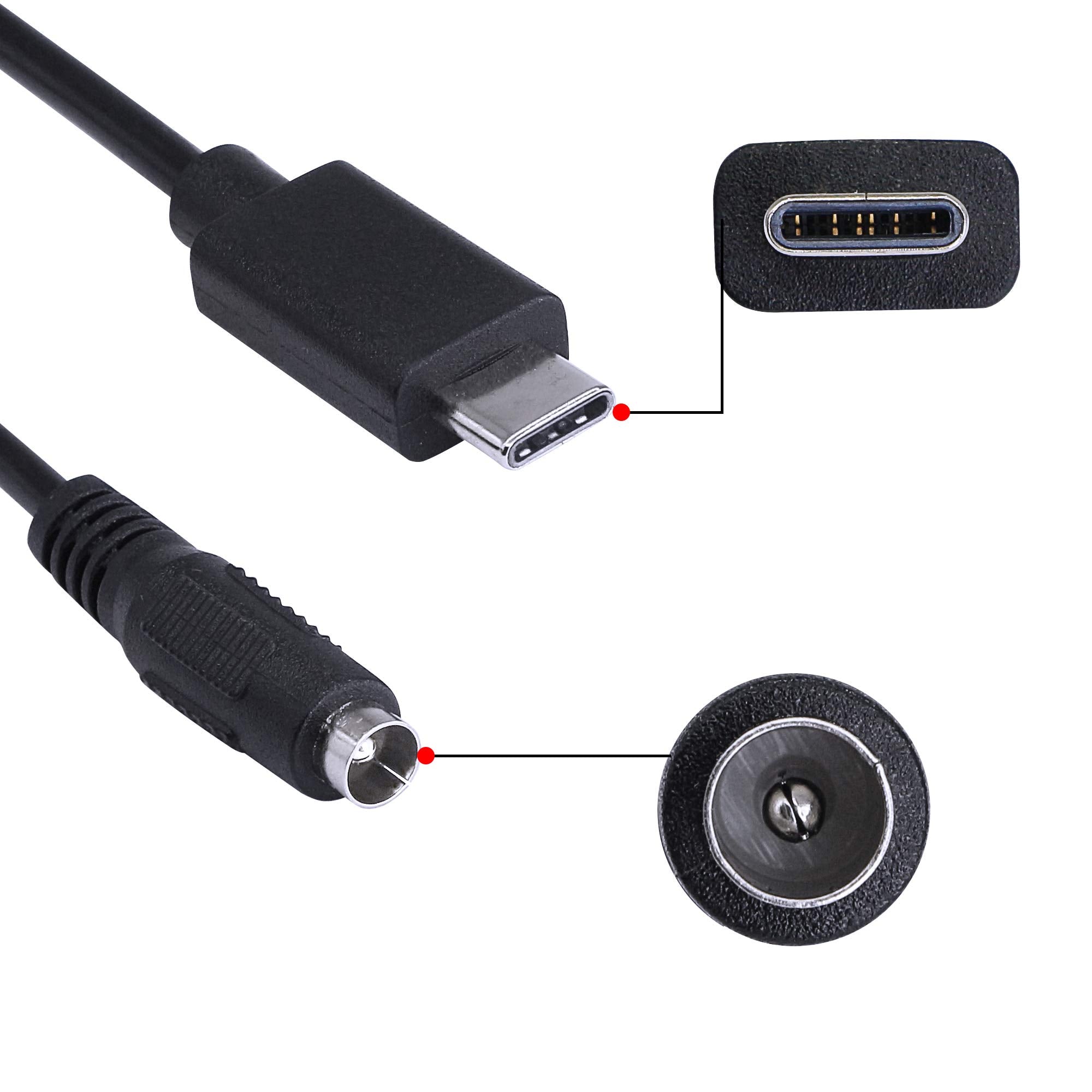 Sinloon Usb 3.1Type-C Male To Dc5.5 X 2.5Mm Male Female Power Plug Extension Charge Cable For Tablet (Usb-C To Dc M F 1Pair)