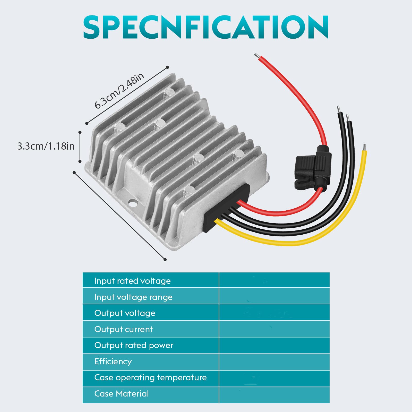 Dc18V 60V To 12V Converter 20A 240W Golf Cart 24V 36V 48V Step Down To 12V Converter Voltage Regulator Reducer With Fuse Waterpr