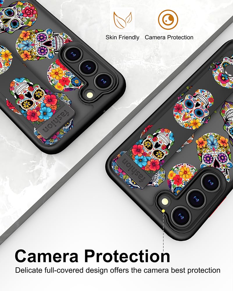 Cisland Galaxy S23 Case Cute With Strap Stand Finger Kickstand, Designer Silicone Cover For Women Girls Compatible With Samsung