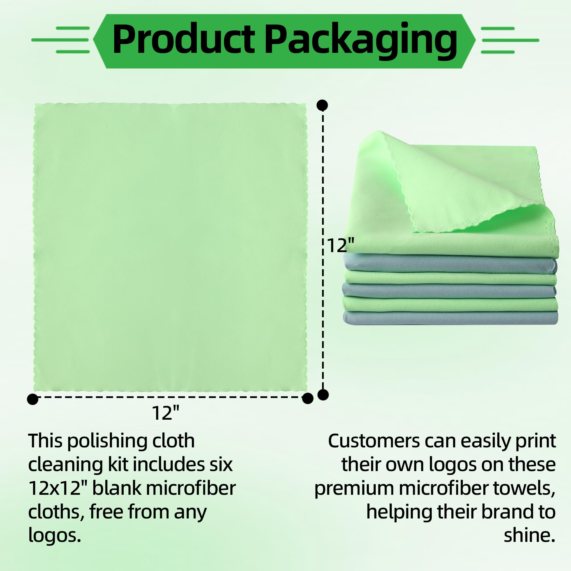 (6 Pack) Calvana 12*12    Violin Cleaning Cloth, Microfiber Polishing Cloth, For Flute, Trumpet, Grand Piano, Electric Guitar, T