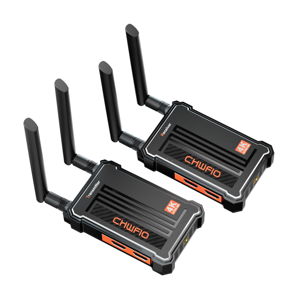 Chwfio Wireless Hdmi Transmitter And Receiver 4K, Hdmi Wireless Video Transmitter Dual-Outputs Streaming Live Video/Audio/File W