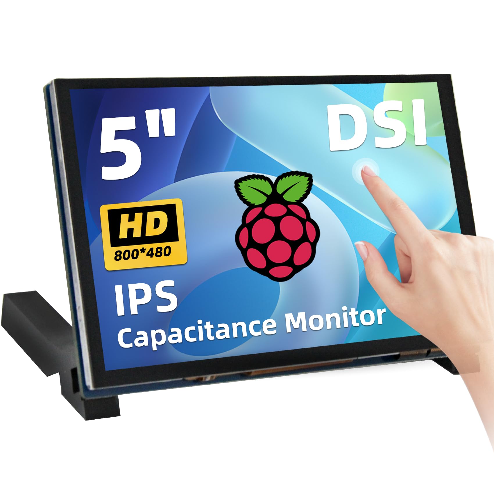 Ipistbit 5 Inch Raspberry Pi Touchscreen, 800X480 Dsi Ips Lcd Display, 5 Point Touch Capacitive Screen, Monitor For Raspberry Pi