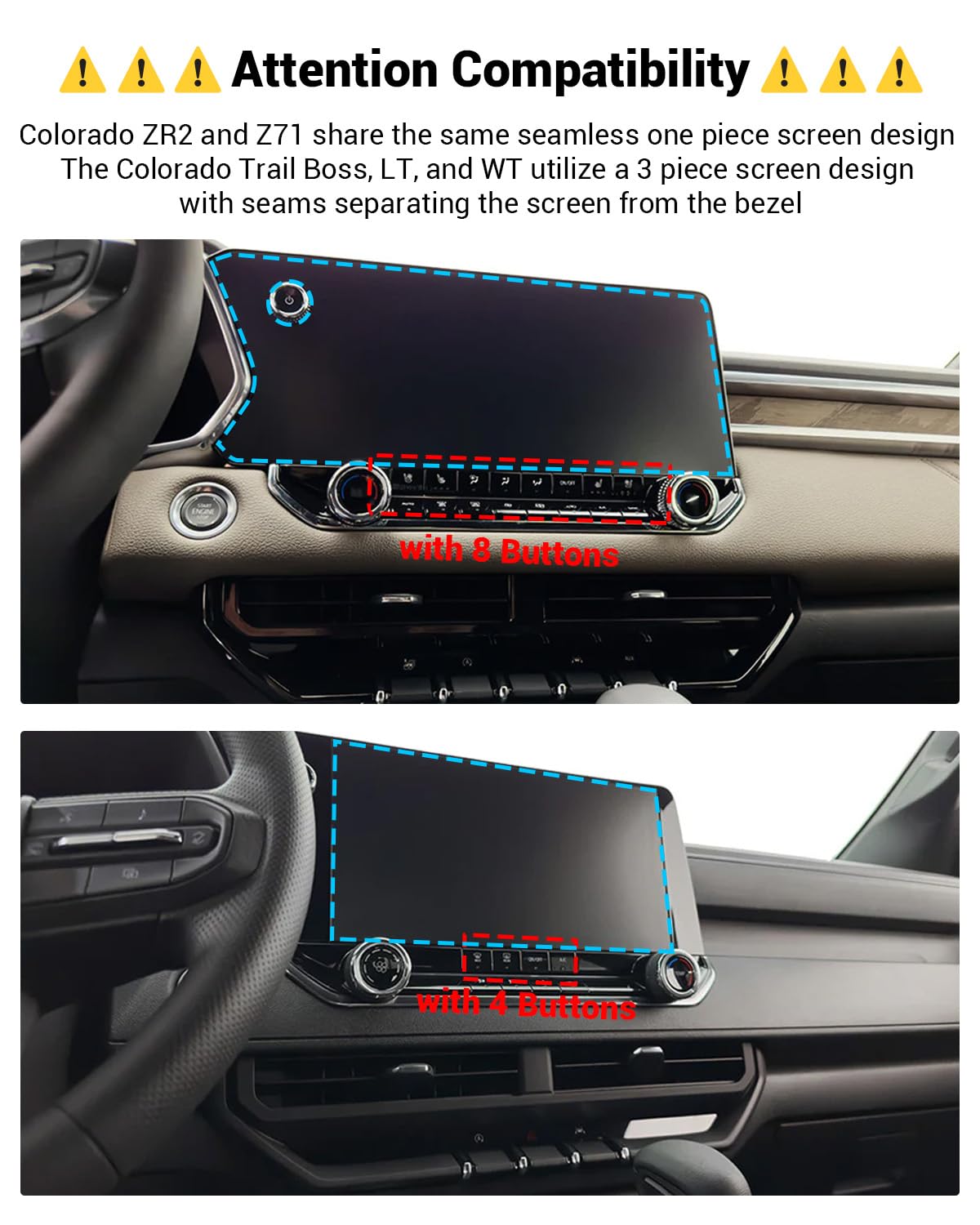 Yee Pin 2024 2025 Chevy Colorado Screen Protector 2023 2024 Canyon/Colorado 11.3' Screen Protector For Colorado 2023 2024 2025 Chevrolet Colorado Zr2/Z71 & Gmc Canyon At4/Denali/At4X/Elevation 2 Pack