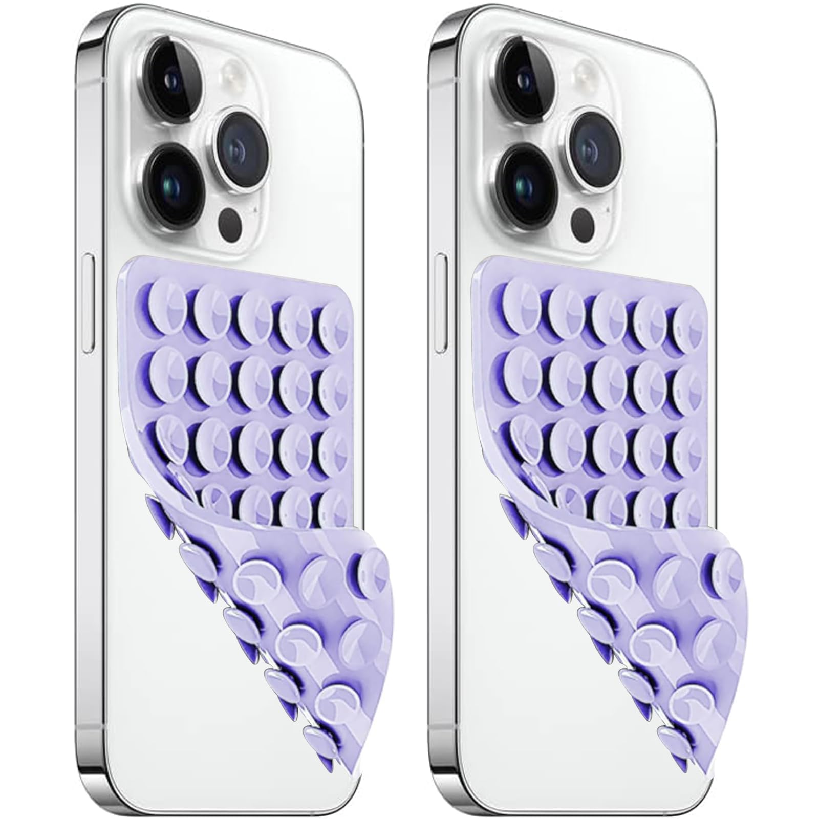 AZXYI 2 Pack Silicone Suction Cup Phone Case Mount Double Sided, Non Slip Phone Accessories for Cellphone, Hands-Free Strong Gri