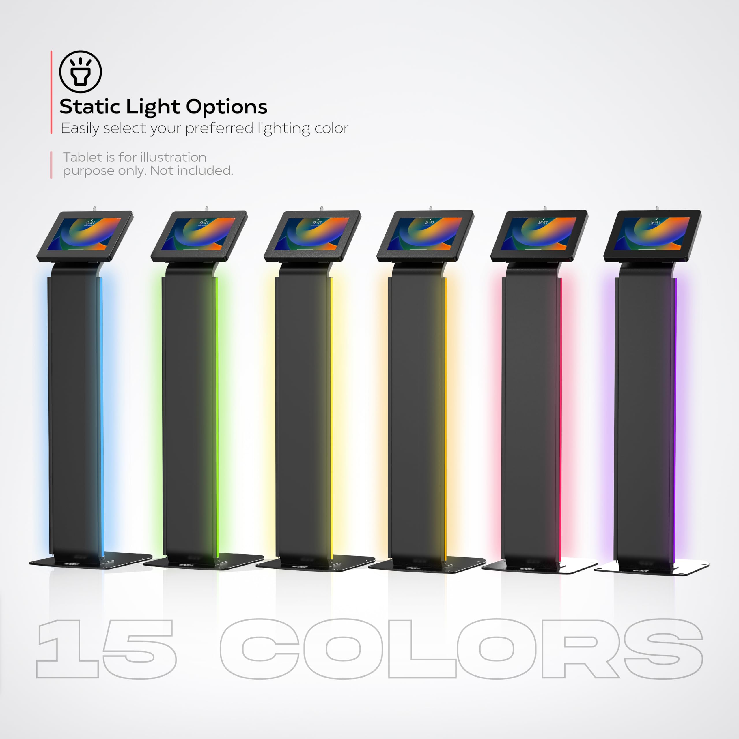 Kiosk Floor Stand With Led Lights - Cta Locking Kiosk Stand W/Led Lights Add On - For Ipad 10Th Gen 10.9-Inch - Ipad 7/8/9 Gen 1