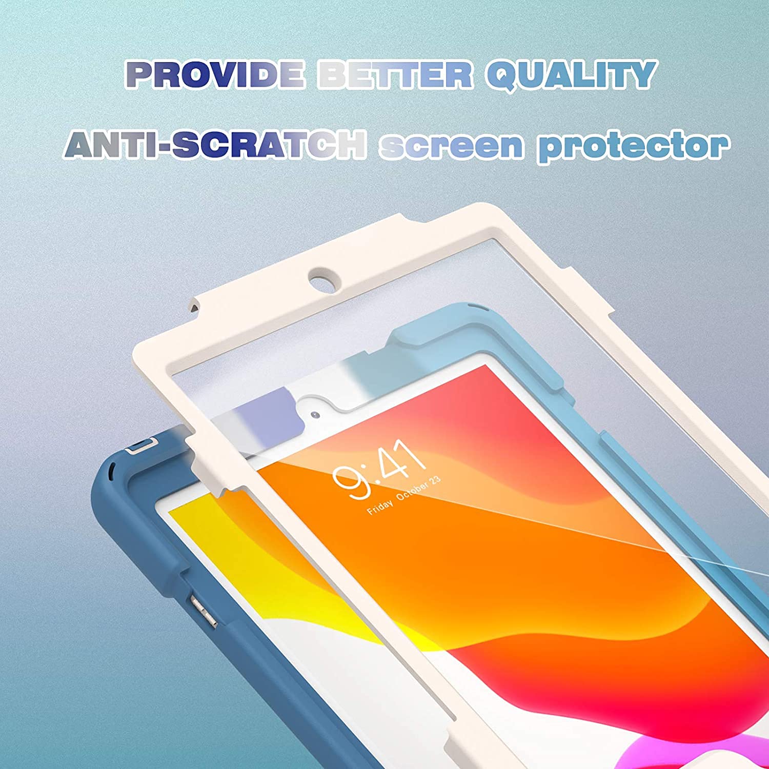 Tsqqst Ipad 9Th Generation Case For Kids Boys W/Screen Protector 2021 | Ipad 10.2 Case 8Th 7Th Generation Heavy Duty Rugged W/Pe