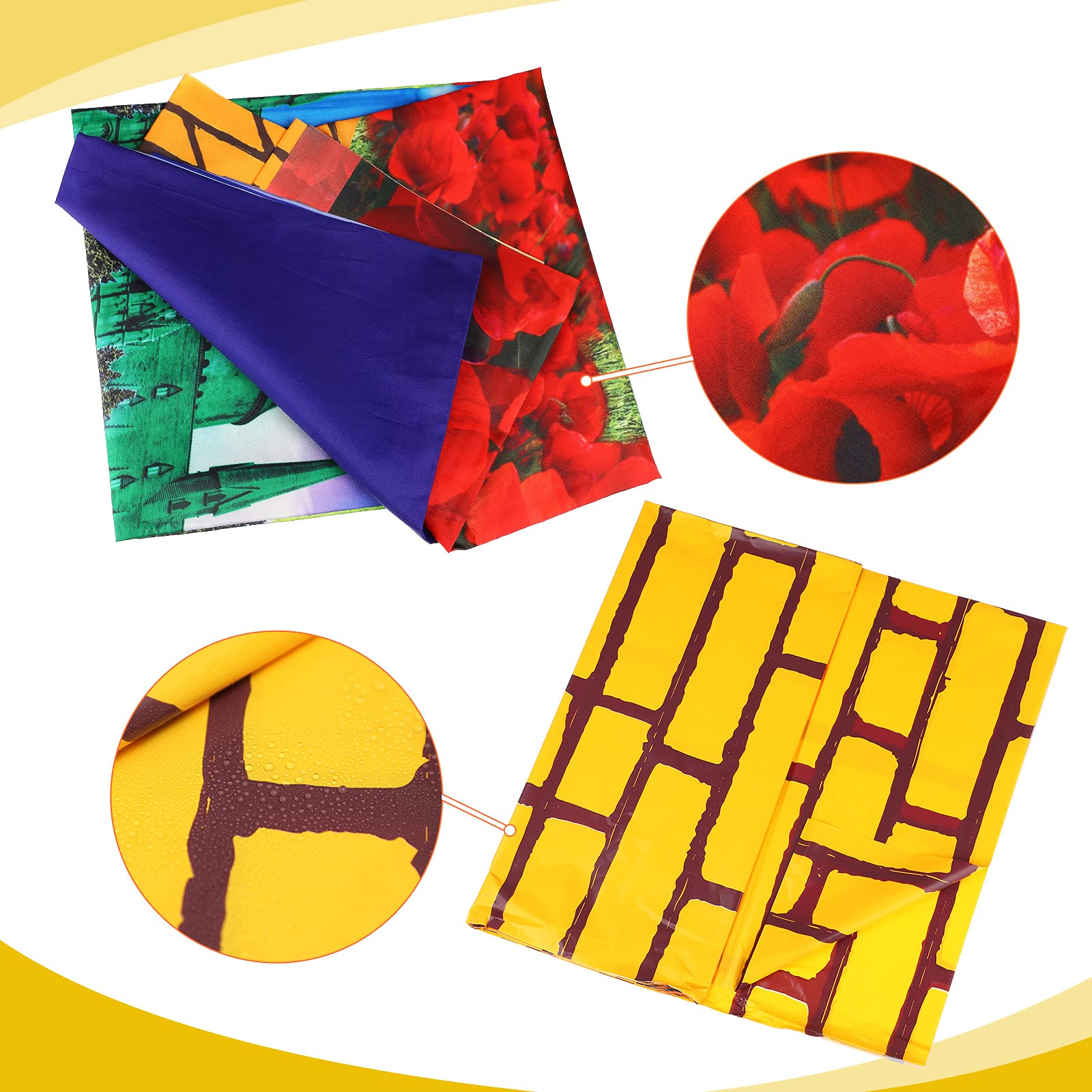 Outus 2 Pcs Large Runner Brick Road Runner And Emerald Castle Backdrop Halloween Party Decorations Brick Road Backdrop Floral Ra