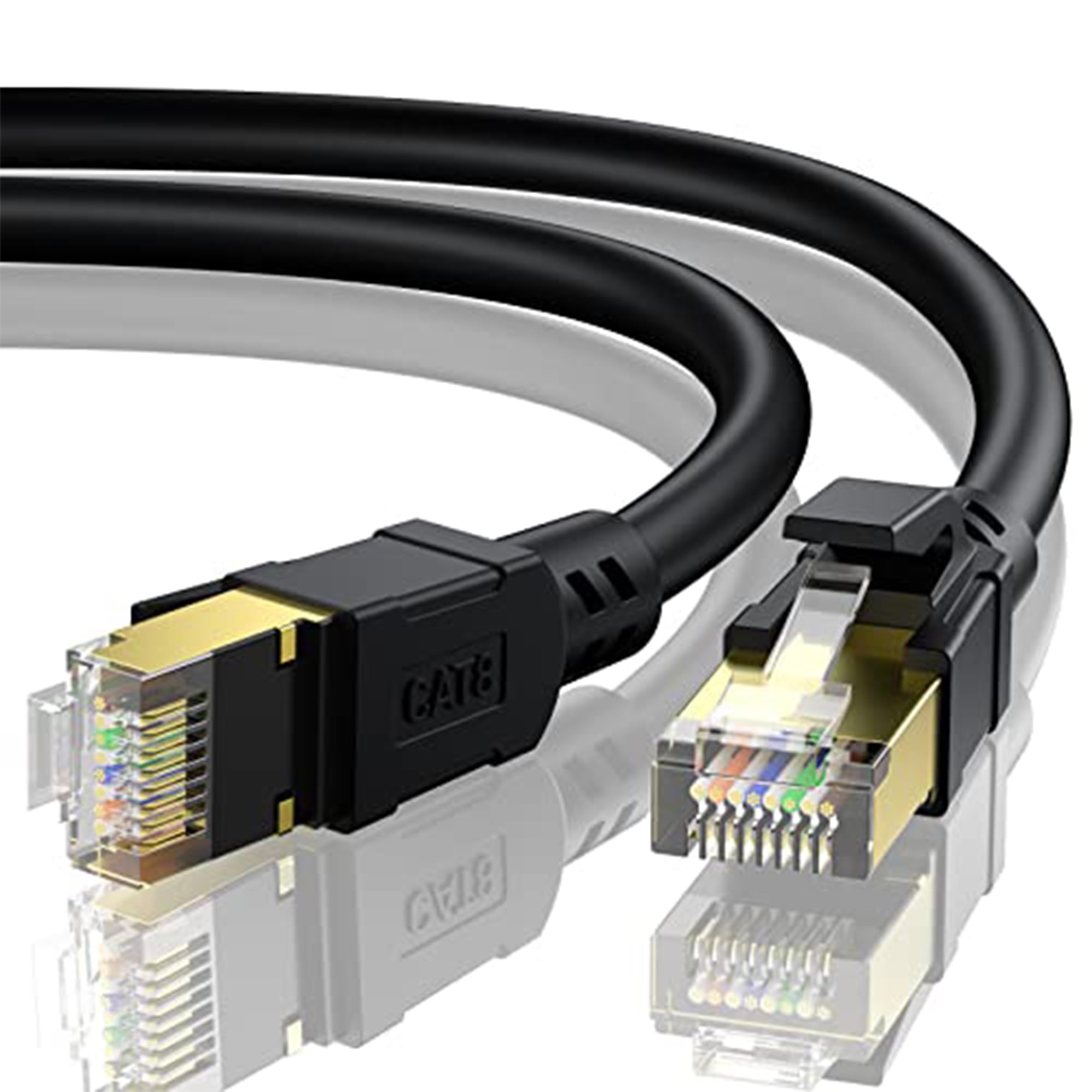 BUSOHE Cat 8 Ethernet Cable 100FT, High Speed 40Gbps 2000Mhz Cat8 Cable with Gold Plated RJ45 Connector, Heavy Duty LAN Network 