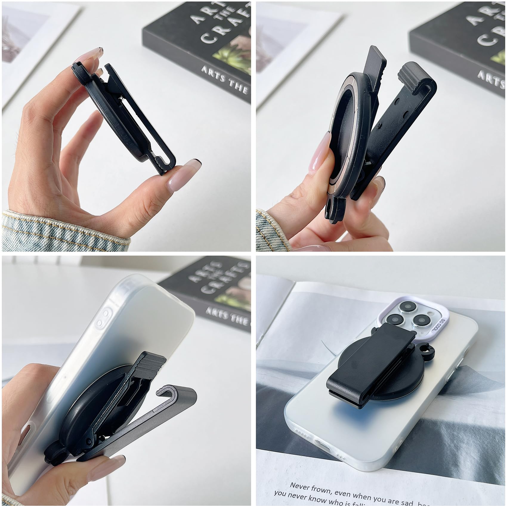 Ccsamll Magnetic Phone Belt Clip Holder With Anti Theft Phone Chain, Detachable Holster Belt Clip For Hiking Travel Outdoor Clim