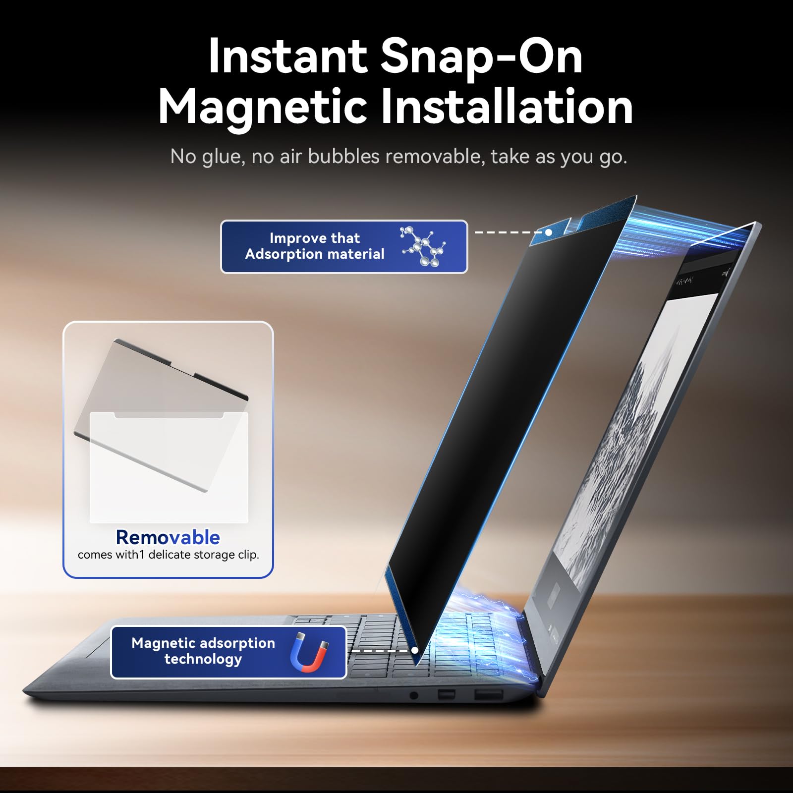 Magnetic Privacy Filter Compatible With 13.5 Inch Surface Laptop 5/4/3/2/1, Removable Anti Glare Blue Light Laptop Privacy Scree