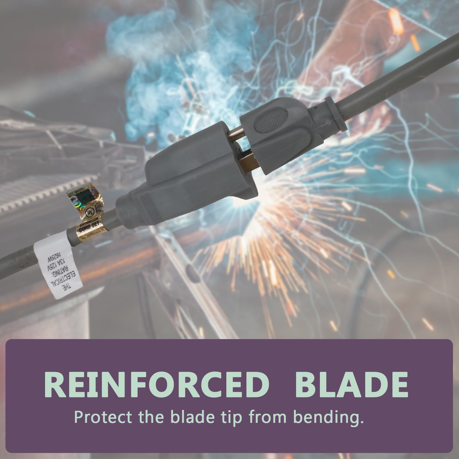 6 Ft Indoor Extension Cord, 16/3 Gauge Extension Cord Ouside, 3 Prong Grounded Plug Gray Electrical Cable, Sjtw, 13A 1625W, Ul L