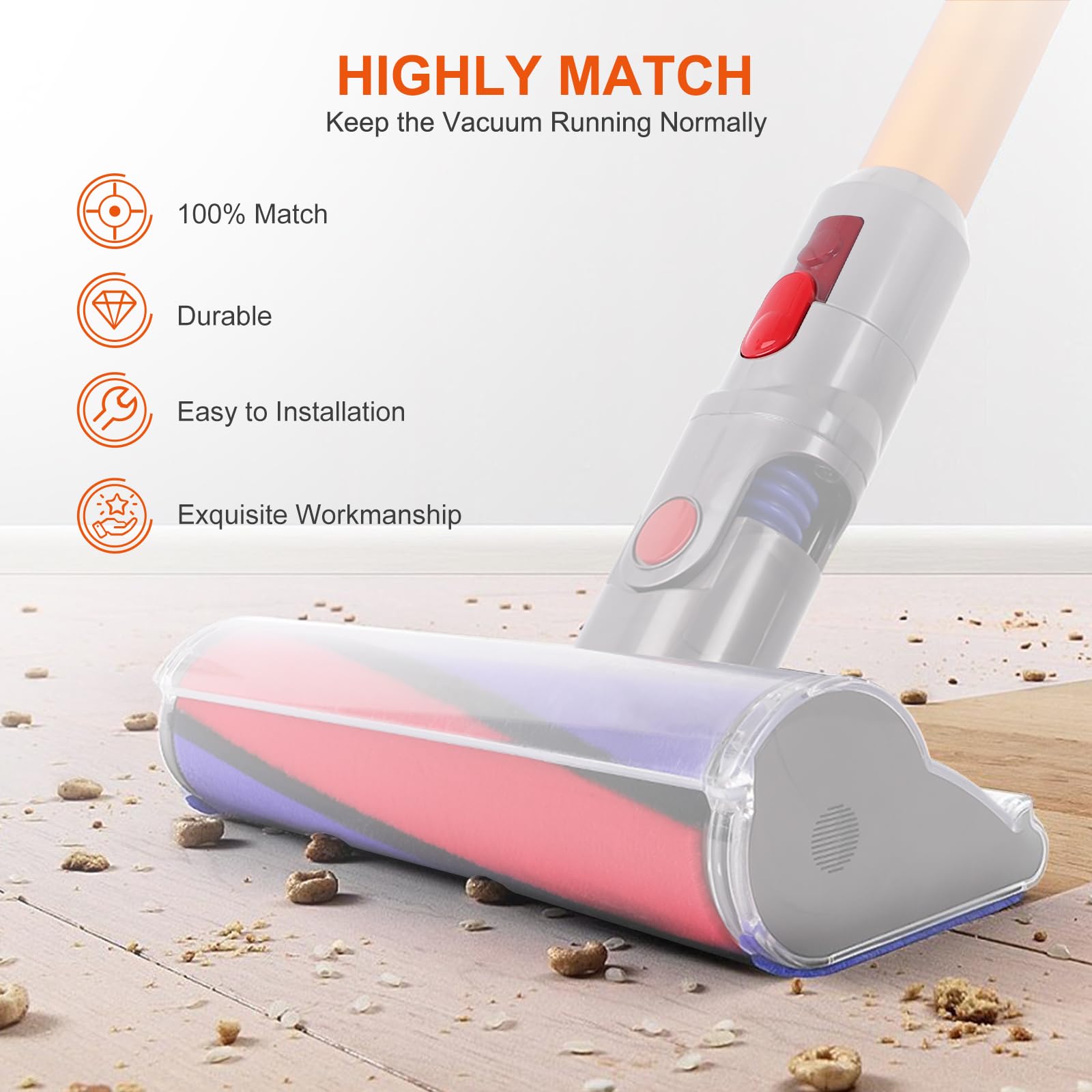 2 Pack Cleaner Head Clip Latch Tab Button Replacement For Dyson V7 V8 V10 V11 V15 Vacuum Cleaner Extension Wand Clip Button, Wan