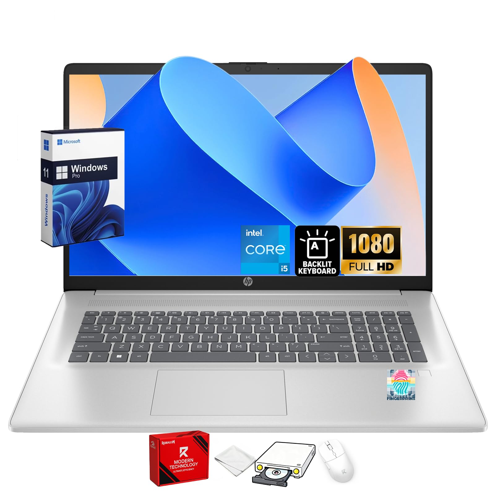 HP 17.3 Business Laptop, FHD Anti-Glare Display, Intel 10-Core i5-1334U (Up to 4.6GHz), 20GB RAM 512GB SSD, Backlit Keyboard, Fi