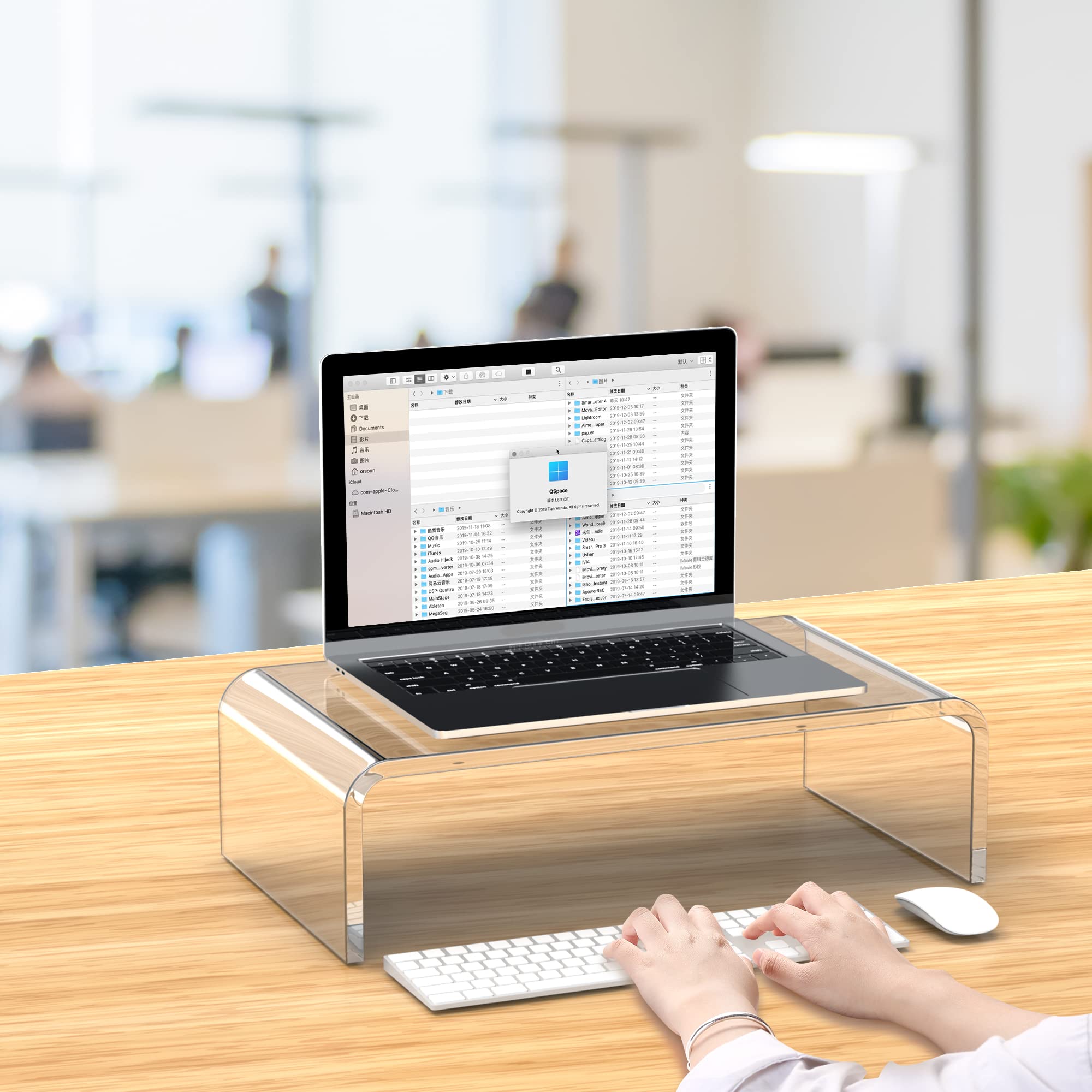 Beimu Acrylic Monitor Stand Riser Clear Laptop Stand For Desk Acrylic Monitor Riser For Desk Accessories Aesthetic Laptop Riser