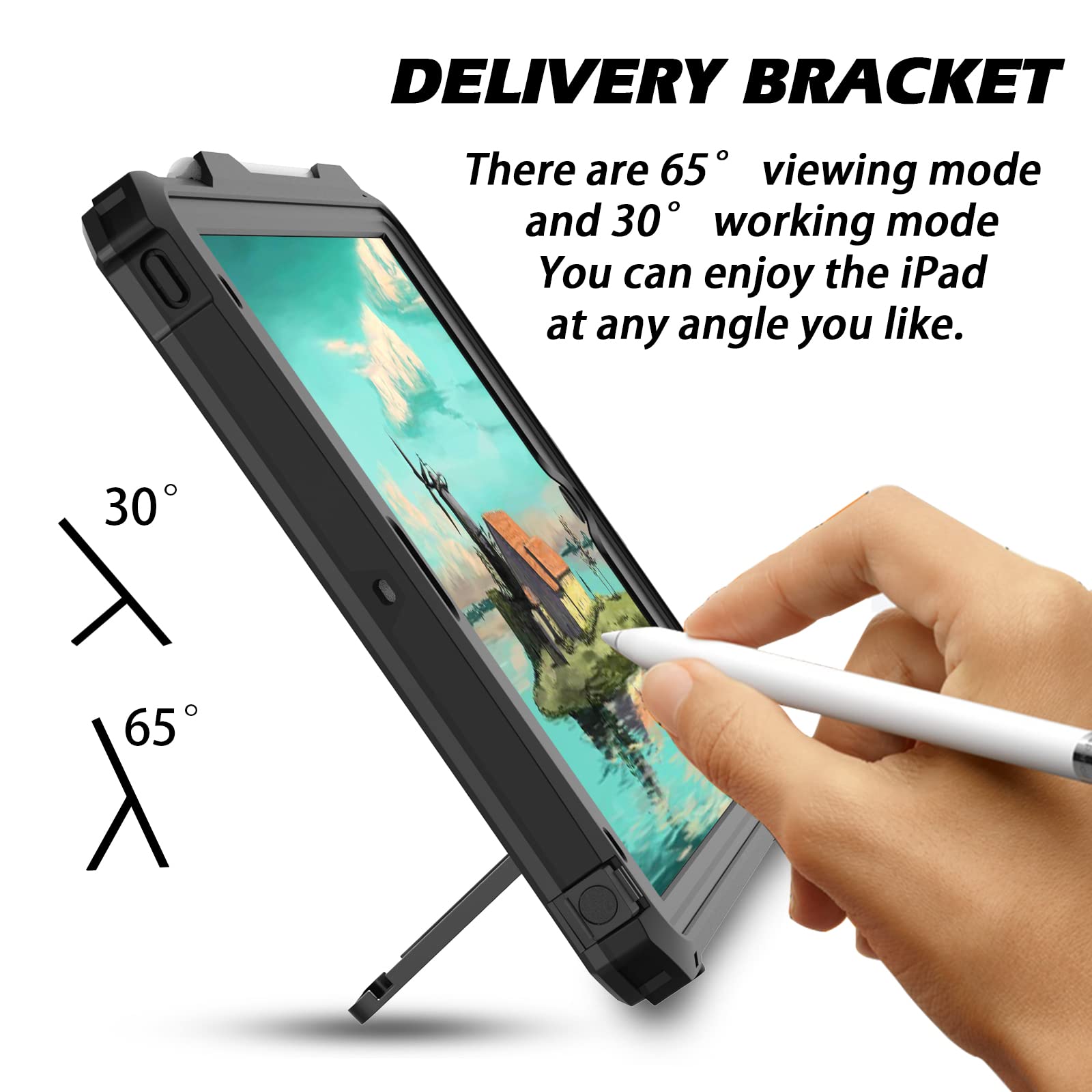 Transy For Waterproof Ipad 10.2 Case, Waterproof Ipad 9Th /8Th/7Th Generation Case Built In Screen Protector, Full Body Shockpro