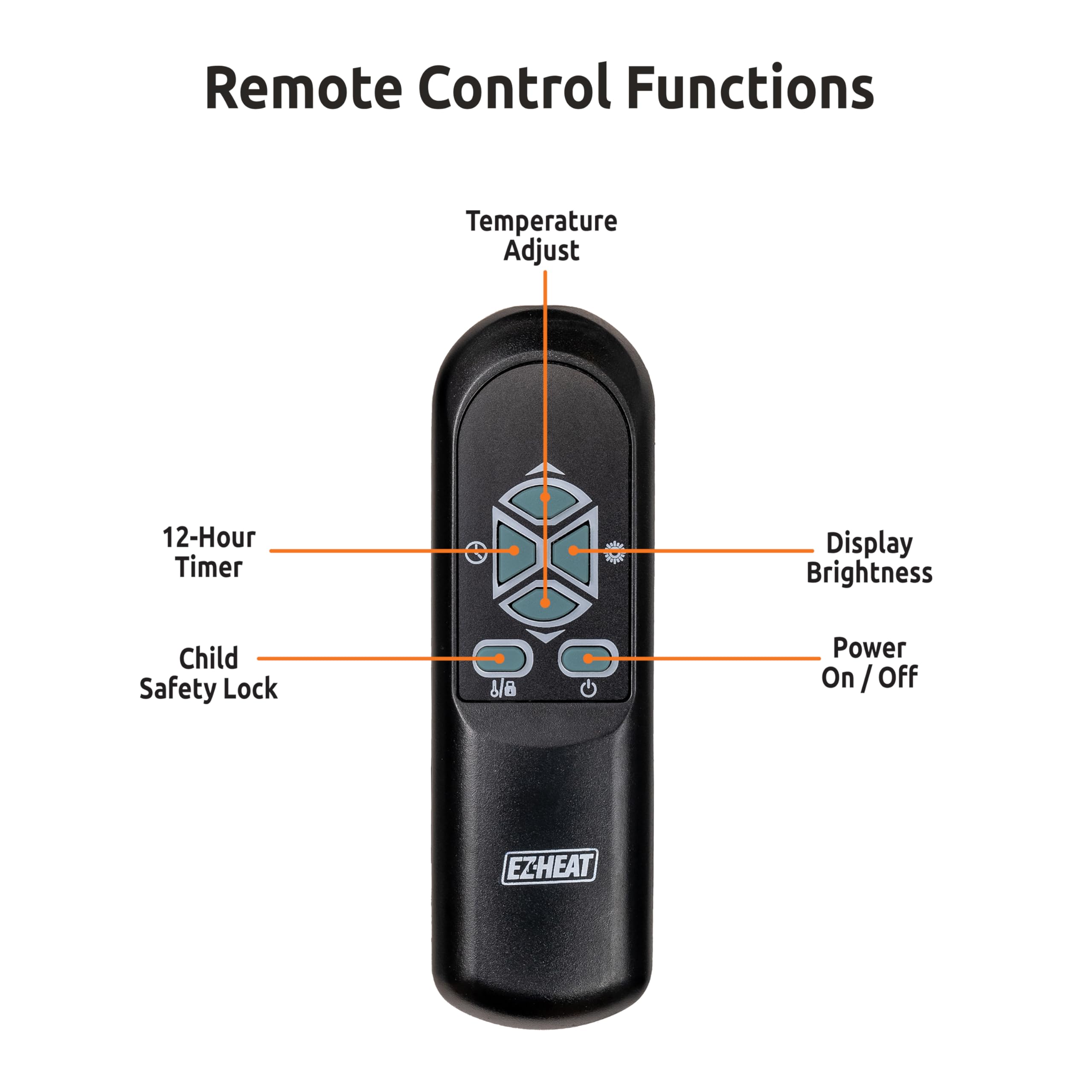 EZ-HEAT 1,500-Watt Cabinet Space Heater with Remote, USB Ports, Timer, 18-inch, Brown, Model MT0018N8