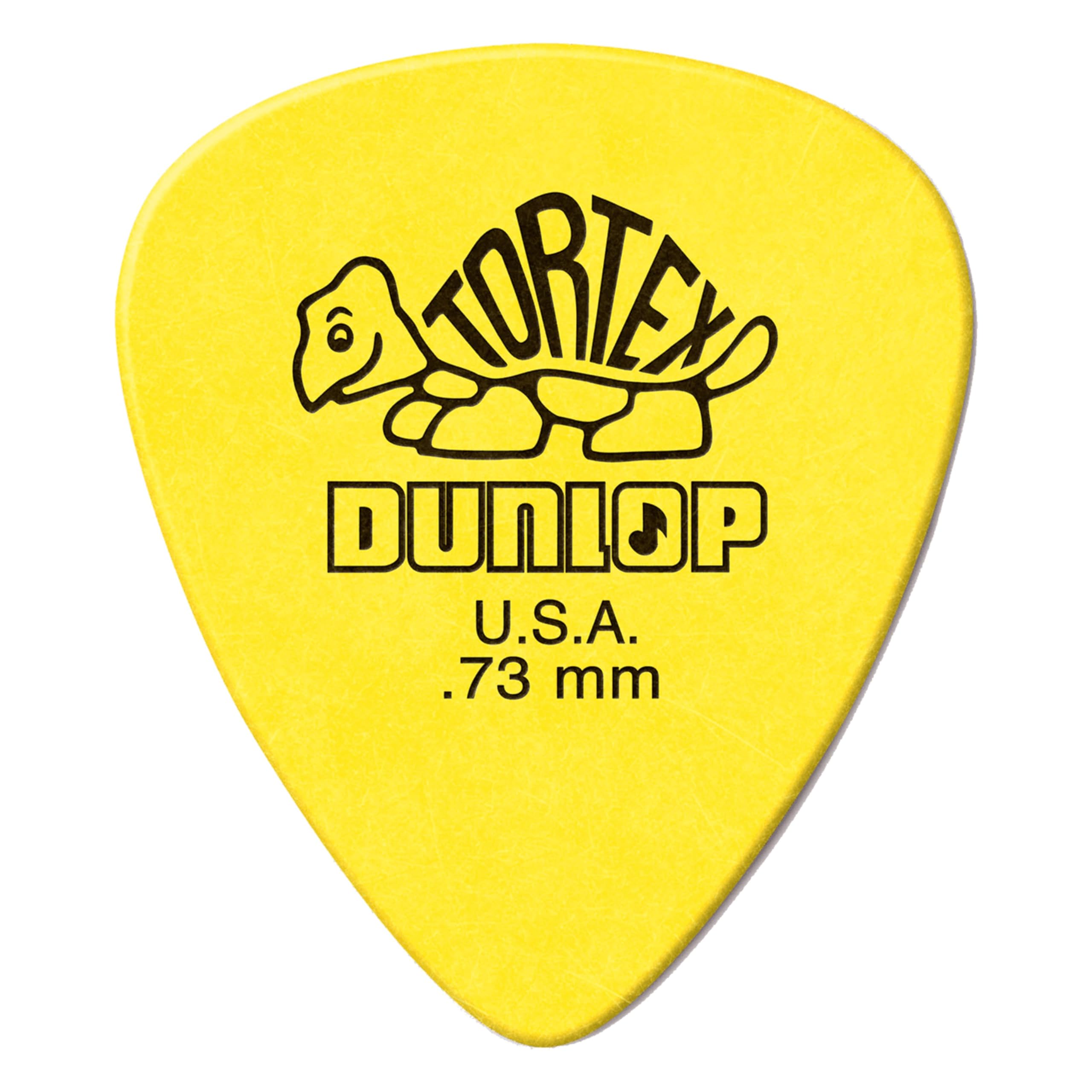 Dunlop Tortex Standard, 0.73Mm, Yellow Guitar Pick, 72 Pack