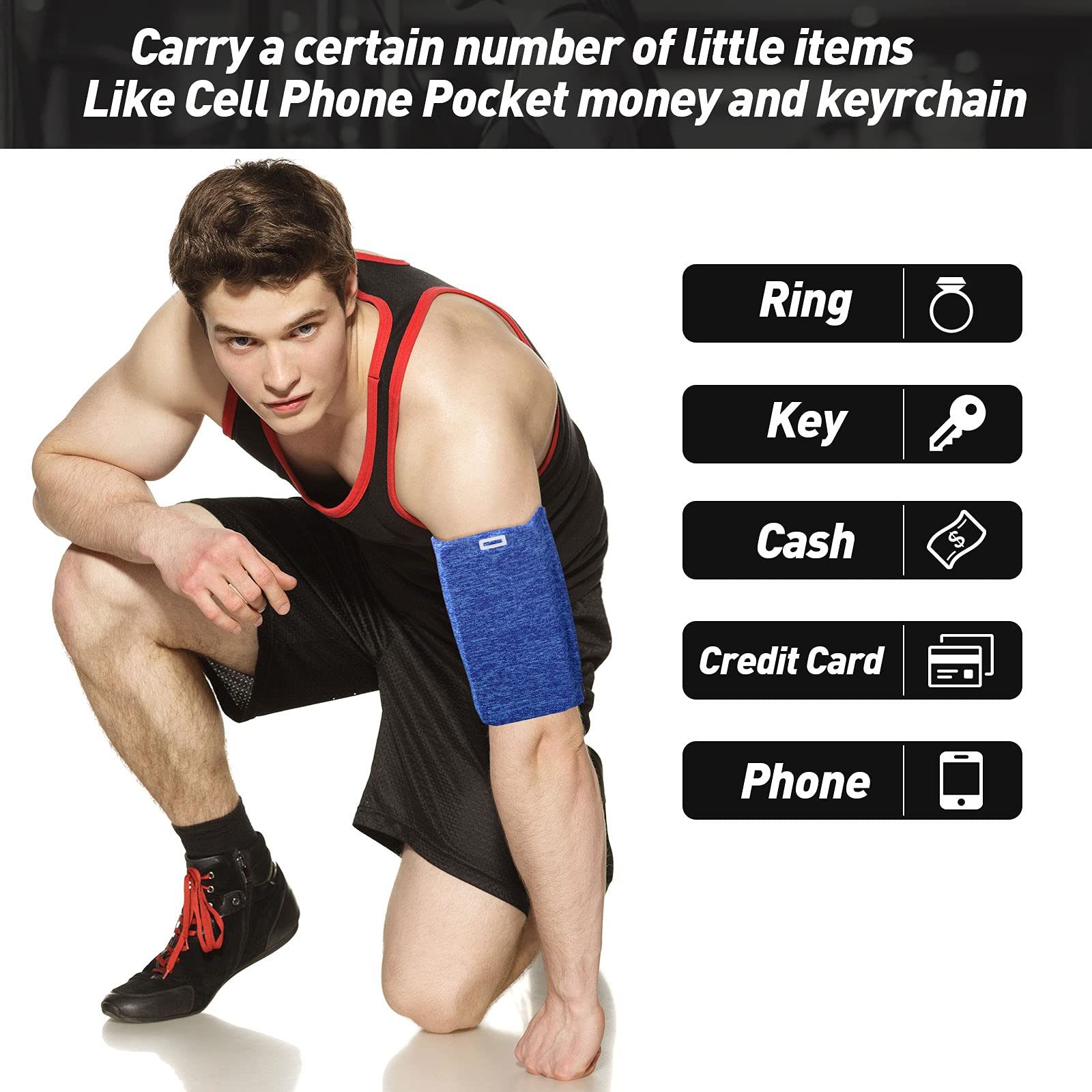 Outus 3 Pieces Phone Armband Running Armband Cell Phone Sleeve For Running Holder Arm Bands For Walking Hiking Jogging Travel (B