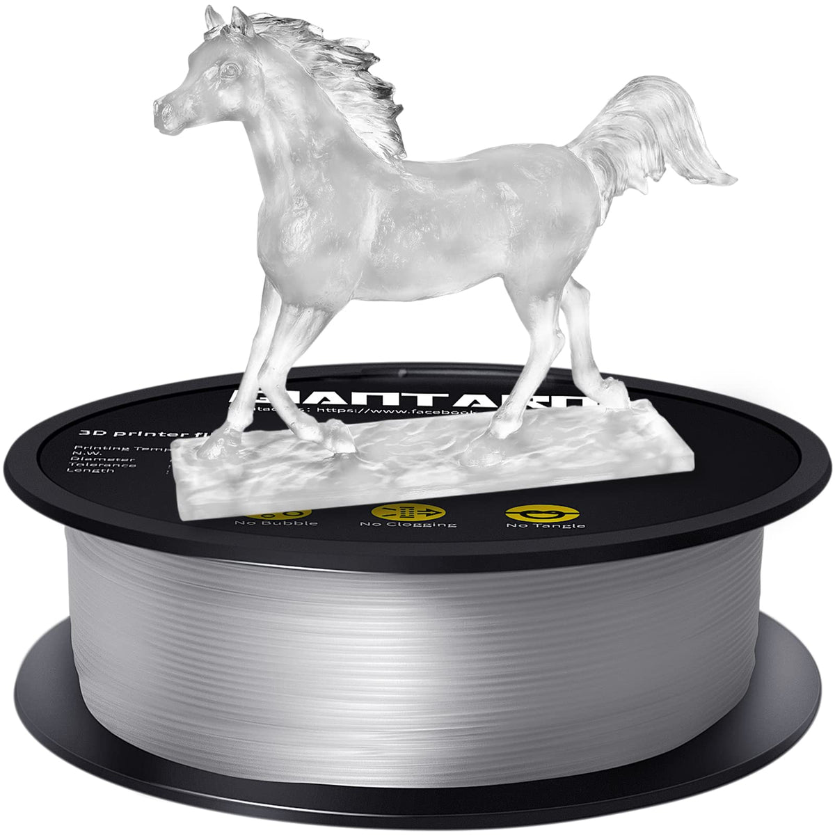 Giantarm Clear Pla Filament, 1.75Mm Transparent Pla 1Kg Spool (2.2Lbs), 3D Printer Filament With Vacuum Packaging