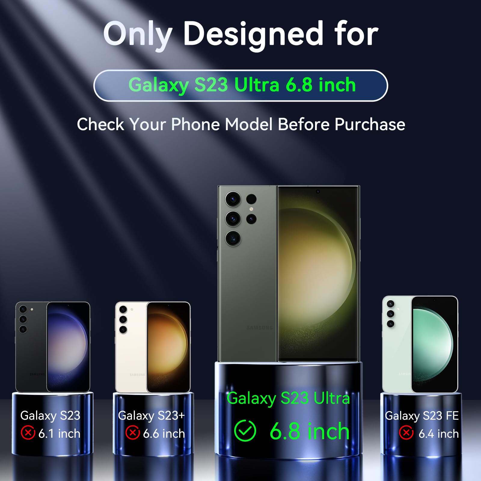 Owkey For S23 Ultra Case 6.8'', Magnetic Samsung Galaxy S23 Ultra Case For Magsafe, [Shockproof Military] Transparent Back Slim