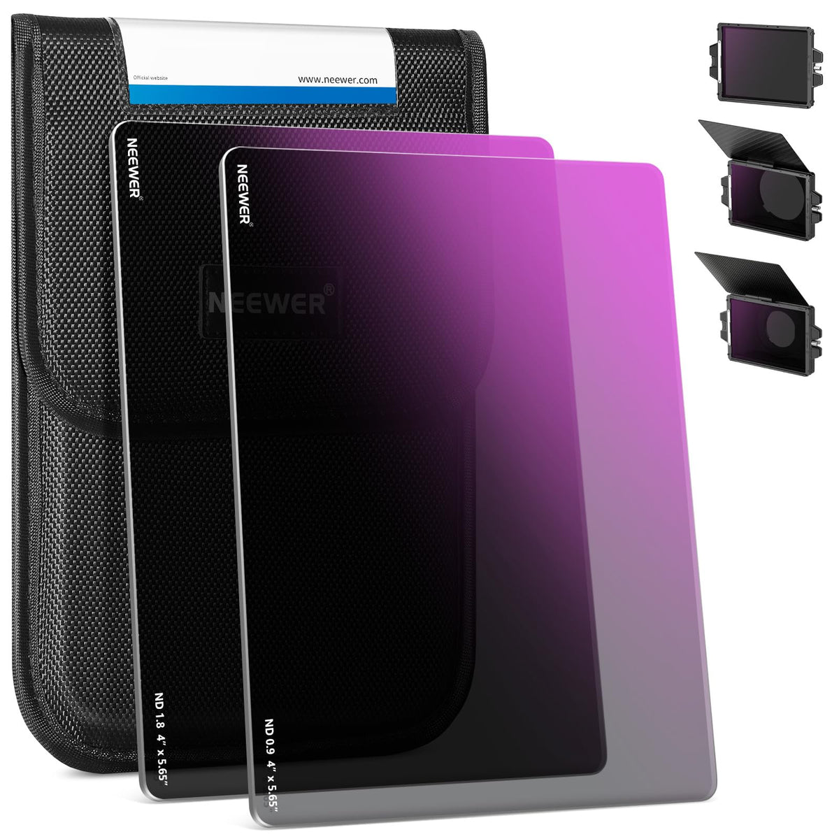 Neewer 2 Pack Nd0.9/1.8 (3/6 Stops) Square Nd Filter, 4''X5.65'' Dual Sided 30 Multi Nano Coated Cinema Neutral Density Filter F