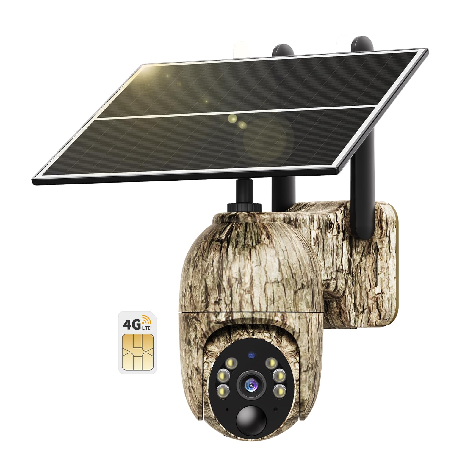 Oculview Cellular Trail Camera 3Rd Generation 4G Lte With Solar Panel, Live Video Game Camera Include Sim Card With 360 Pan Tilt