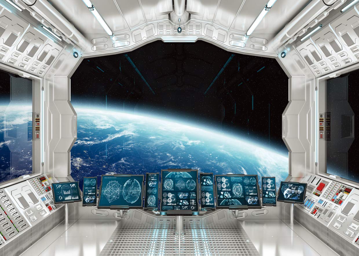 Lywygg 7X5Ft Spaceship Interior Background Futuristic Science Fiction Photography Backdrops Space Station Spacecraft Cabin Photo Shoot Studio Props Cp 187