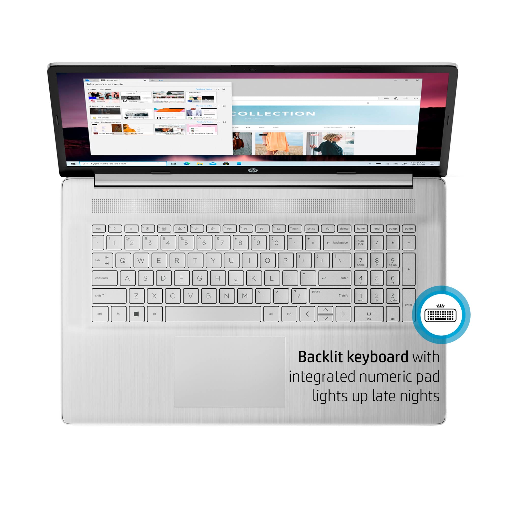 Hp 2023 17 Laptop, 17.3'' Hd+ Touchscreen, Intel Core I7-1355U Processor, 64Gb Ram, 2Tb Ssd, Webcam, Hdmi, Backlit Keyboard, Wi-