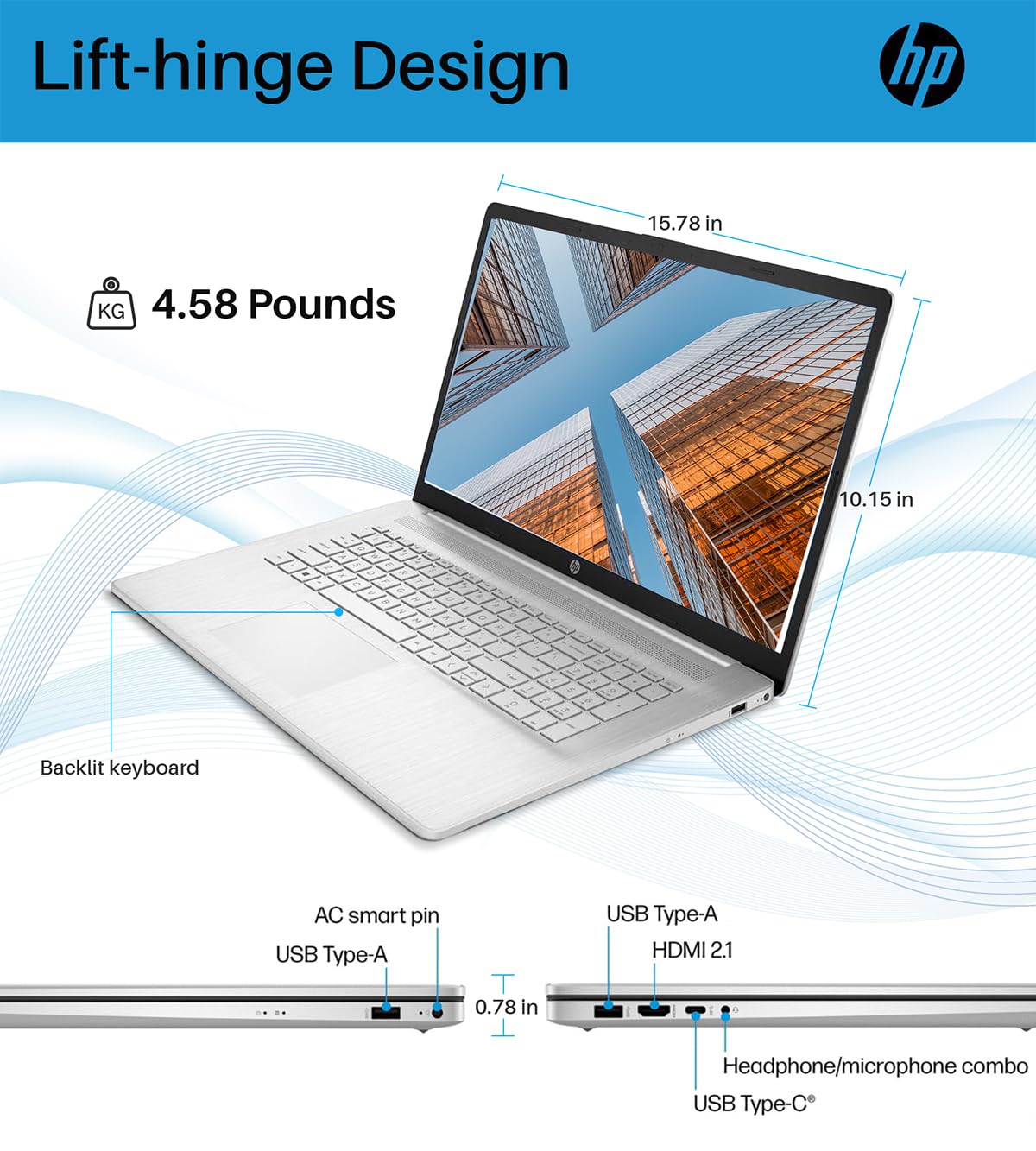 Hp 17 Business Laptop, 17.3    Hd+ Display, Intel I3-1125G4(Beat I5-1035G4), 16Gb Ram, 1Tb Ssd, Intel Uhd Graphics, Bluetooth, A