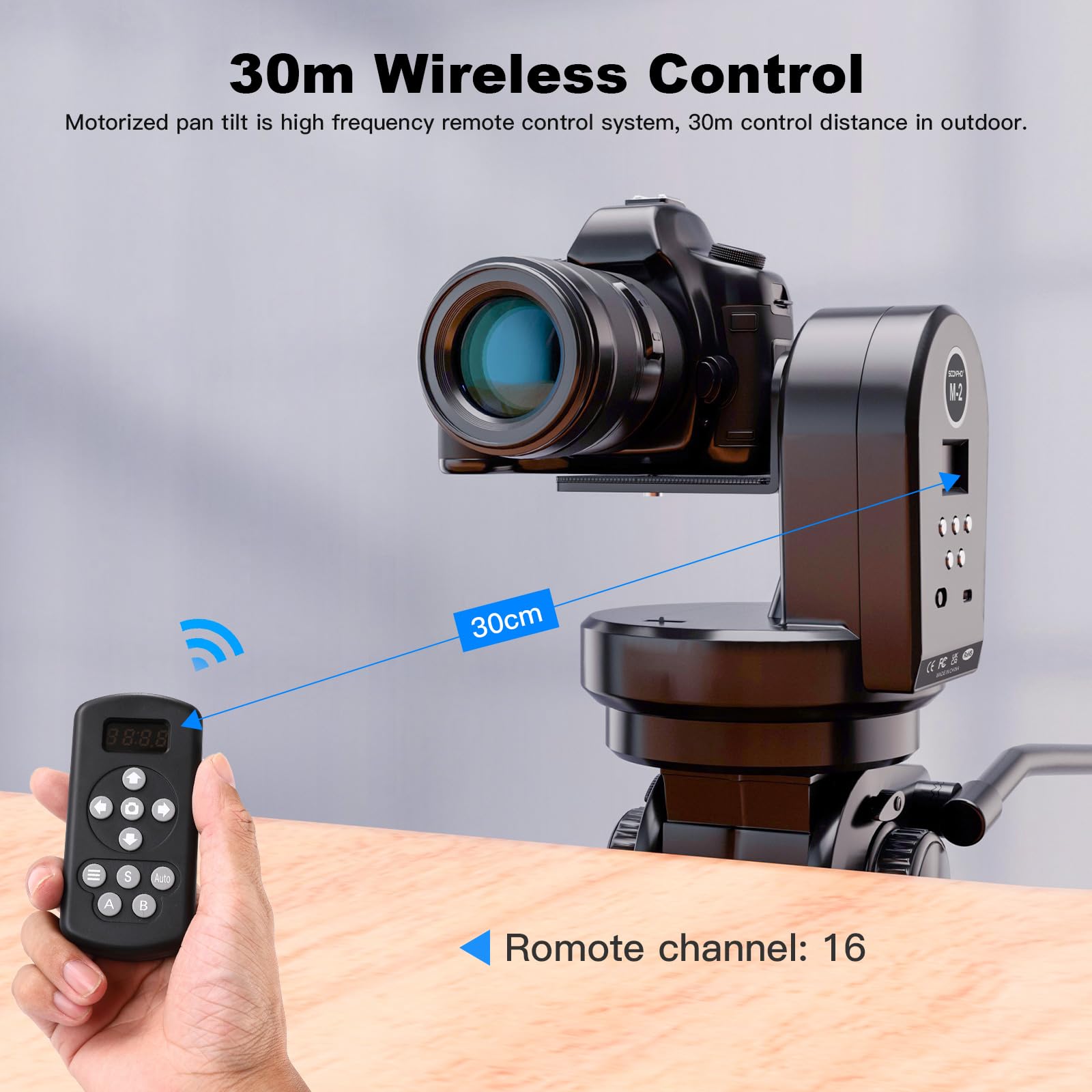 Soonpho M2 Motorized Rotating Panoramic Tripod Head With Remote Control & Mobile Phone Clip For Dslr Cameras/Smartphones-Built-I