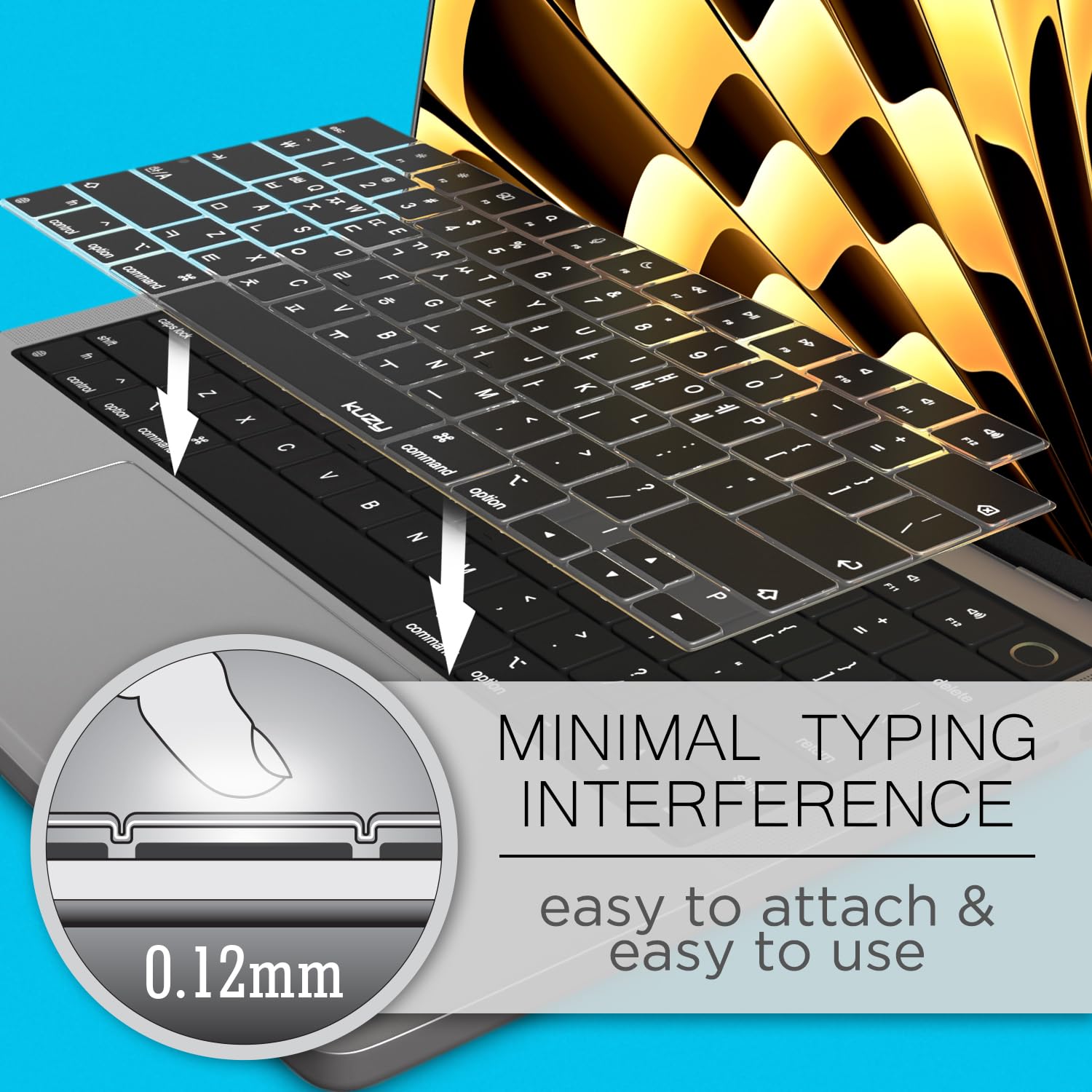 Kuzy Korean Macbook Pro Keyboard Cover 2024 2023 2022 14 Inch 16 Inch M3 M1 M2 Macbook Air Keyboard Cover 15 Inch 13.6 Inch Sili