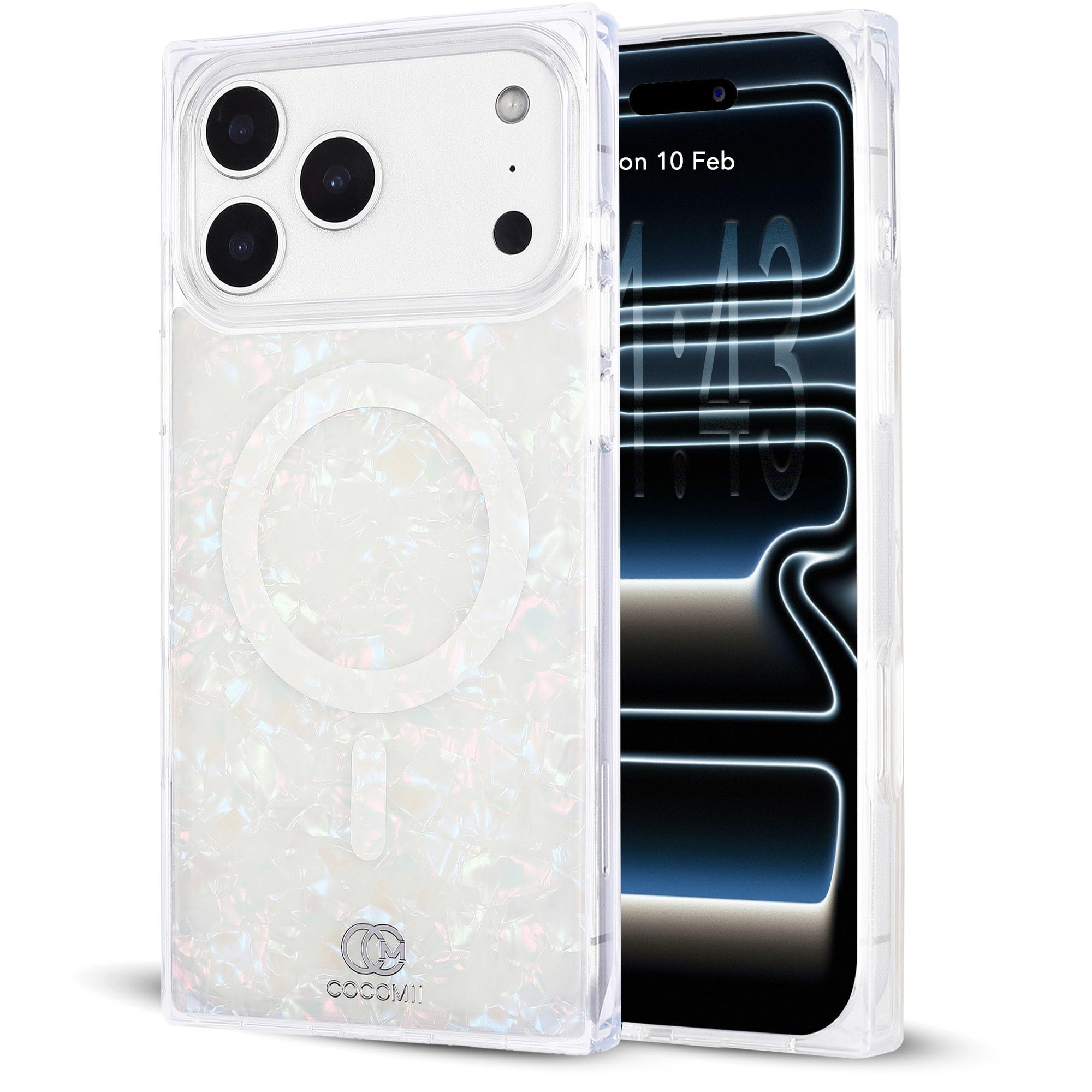 COCOMII Rectangle Case for iPhone 17 Pro, Compatible with MagSafe, Iridescent Opal