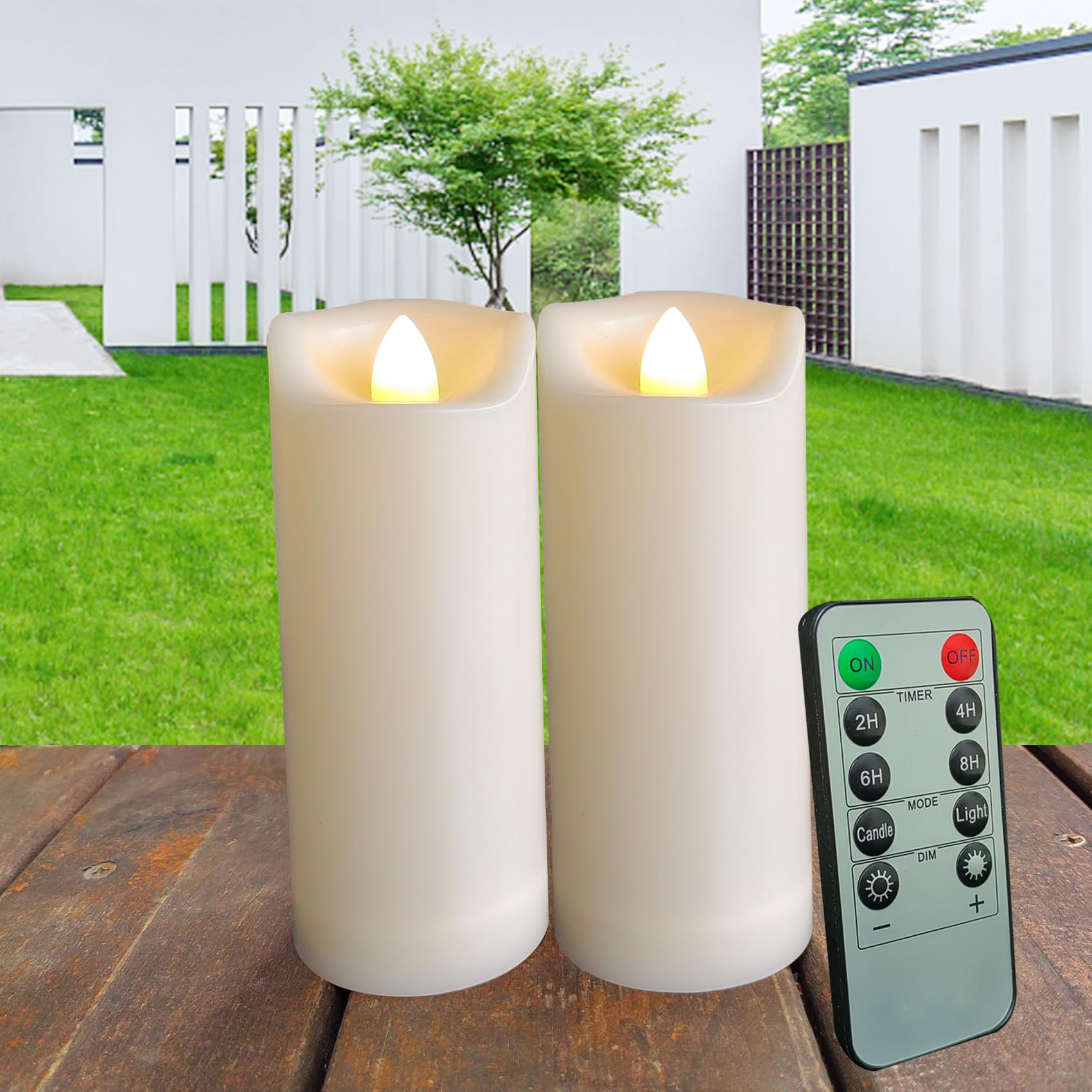 2''X5'' Outdoor Led Battery Operated Candles With Timer/Remote Plastic Flickering Waterproof Flameless Candles Wedding Party Hal